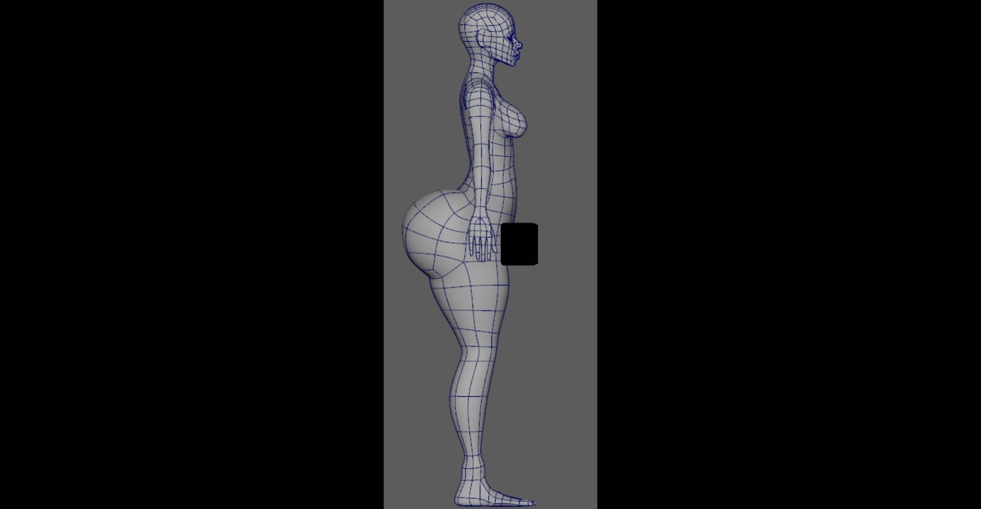Woman Basemesh With Genitalia 3D model_4