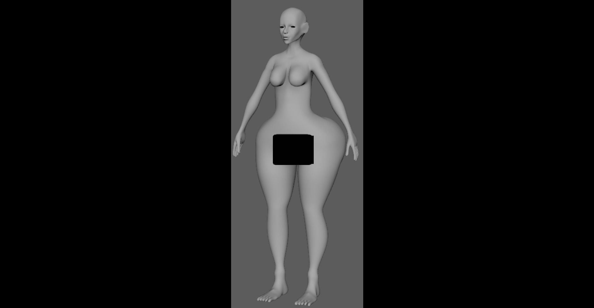 Woman Basemesh With Genitalia 3D model_9