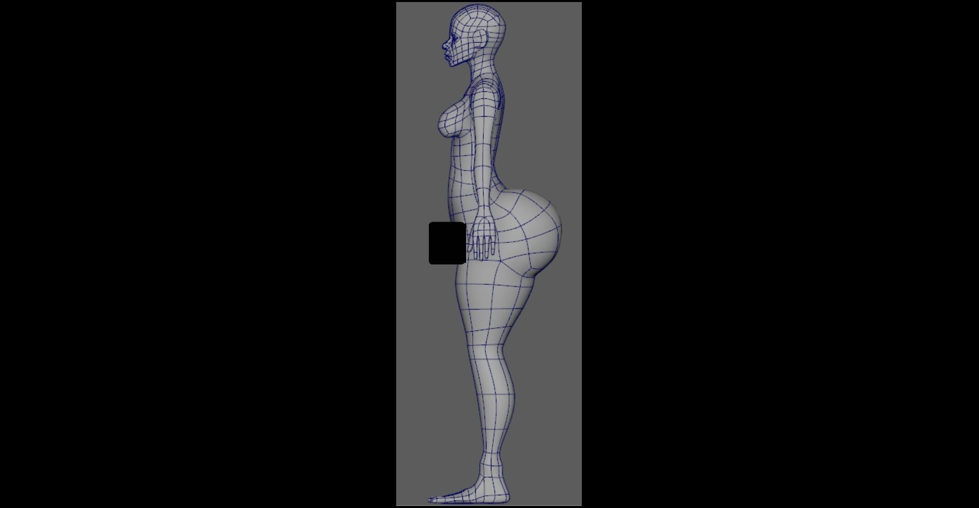 Woman Basemesh With Genitalia 3D model_2