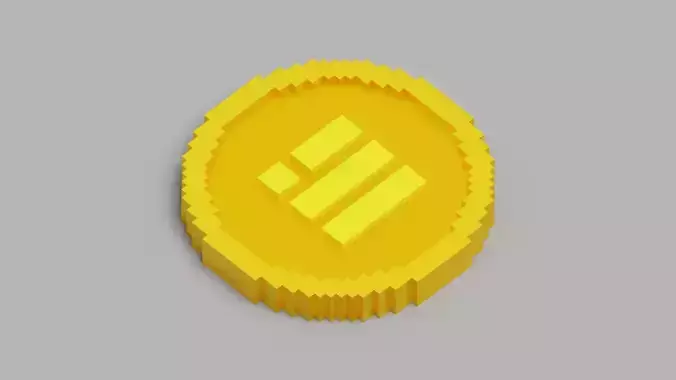 Binance USD Coin BUSD Low-poly 3D model