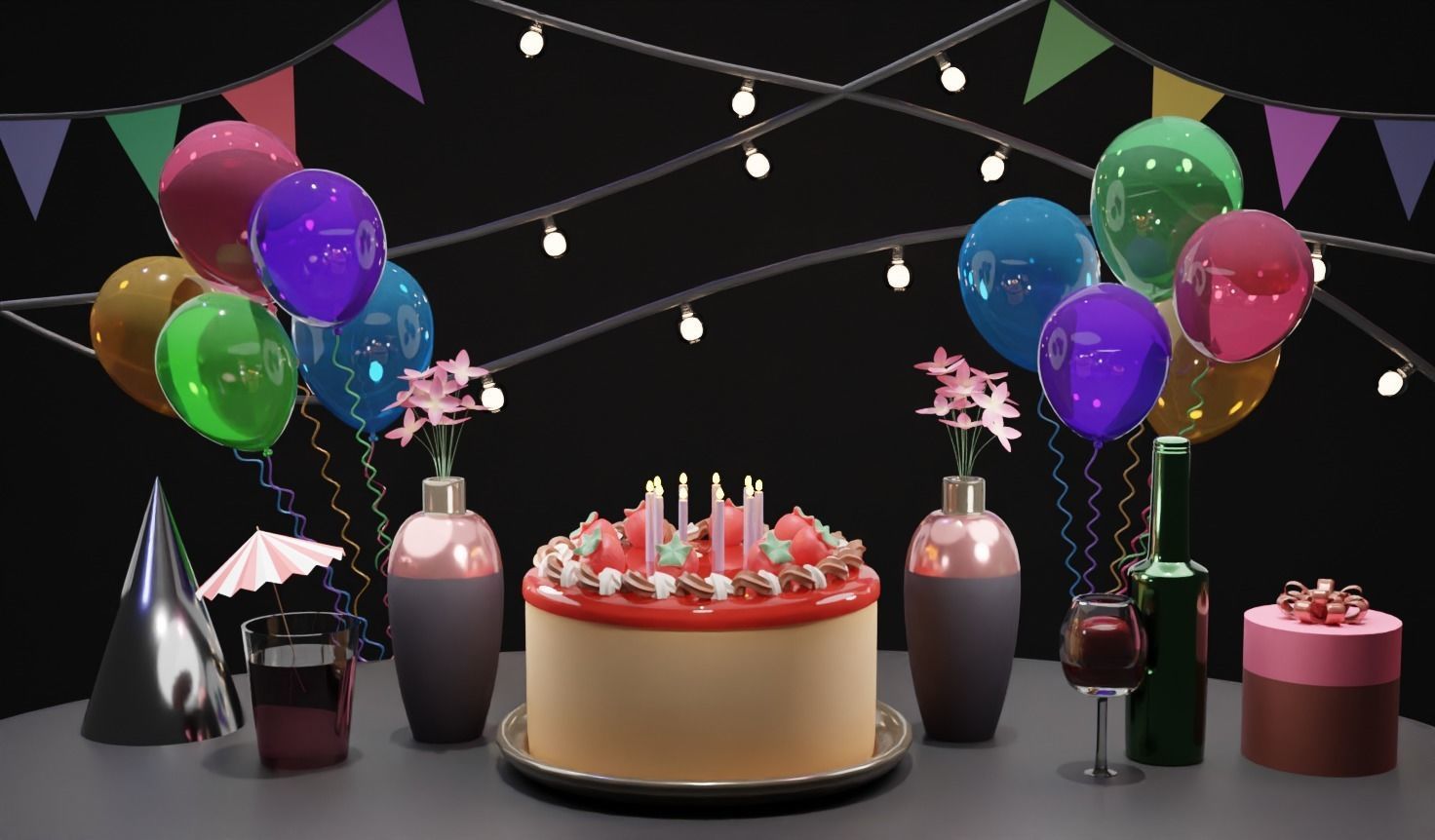 Birthday Table  3D model_1