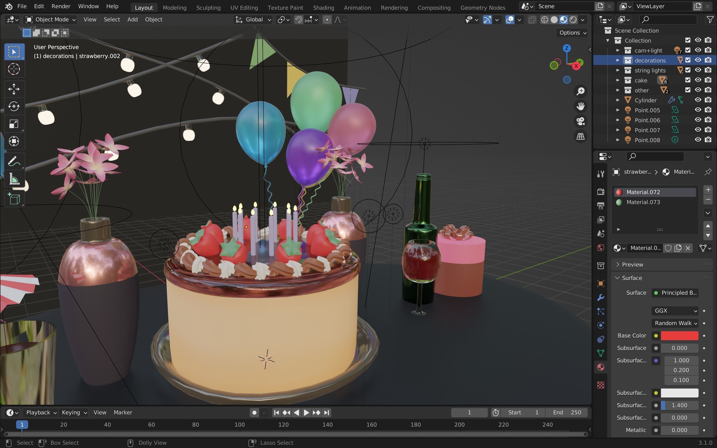 Birthday Table  3D model_5