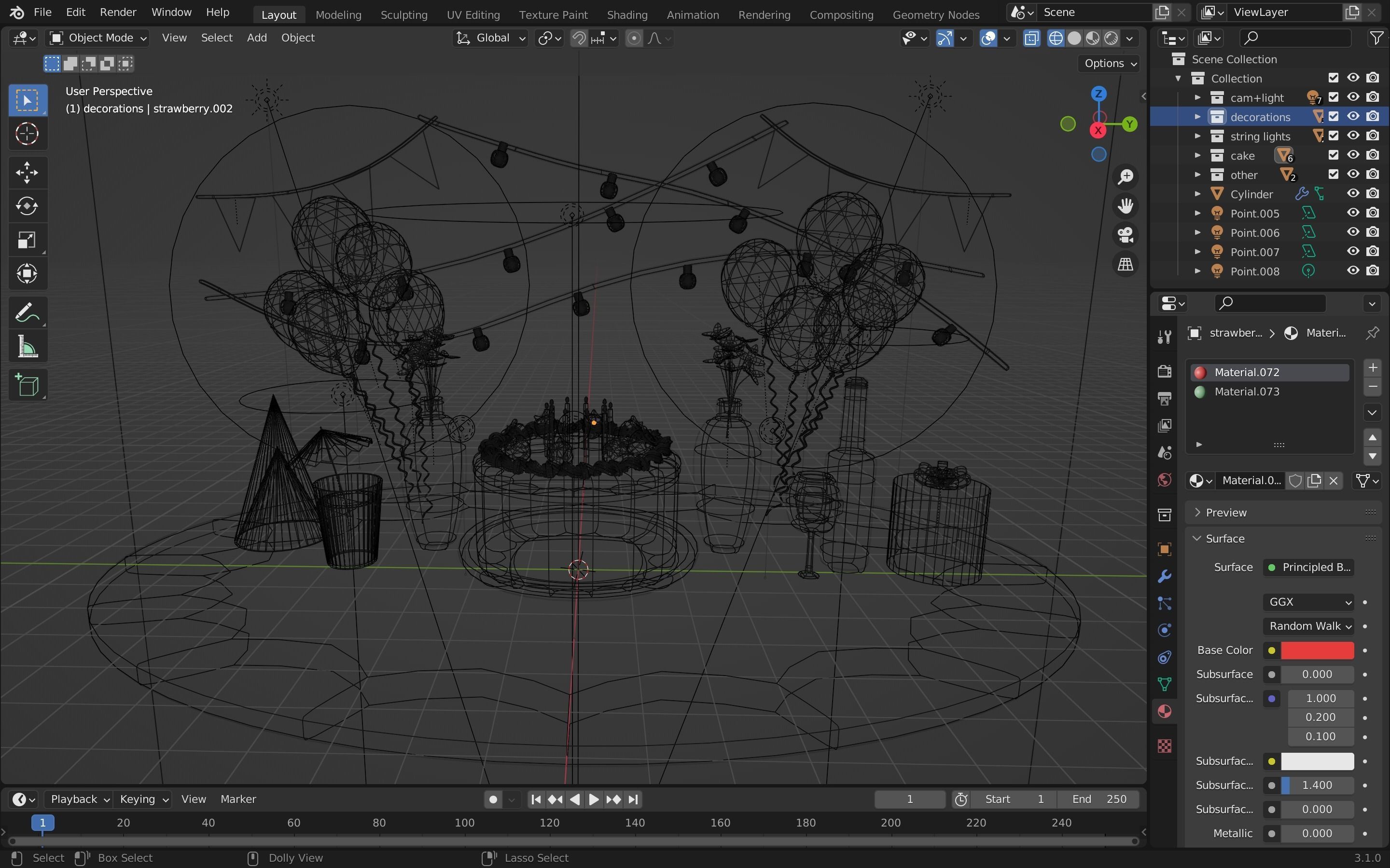 Birthday Table  3D model_7