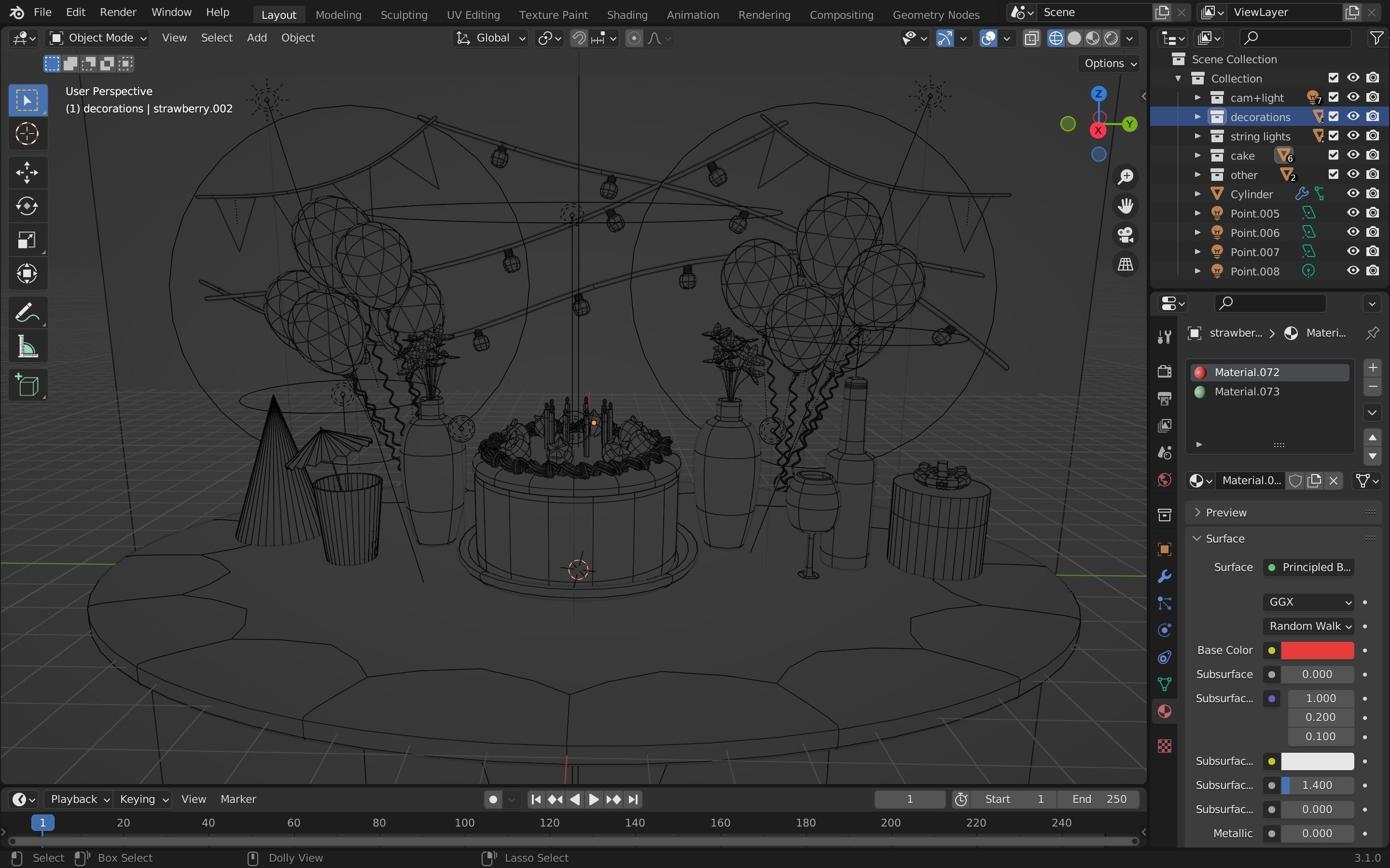 Birthday Table  3D model_6