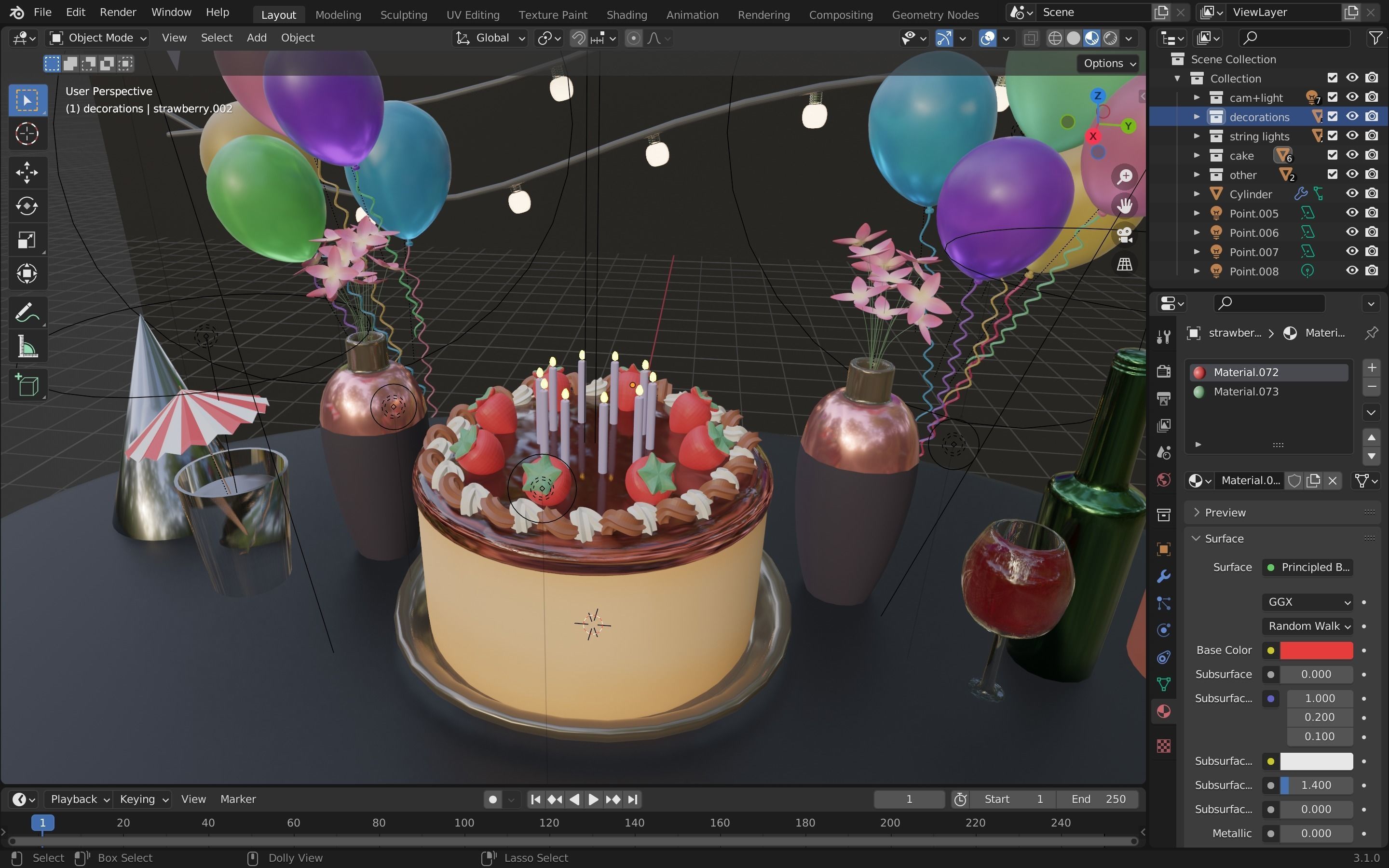 Birthday Table  3D model_3