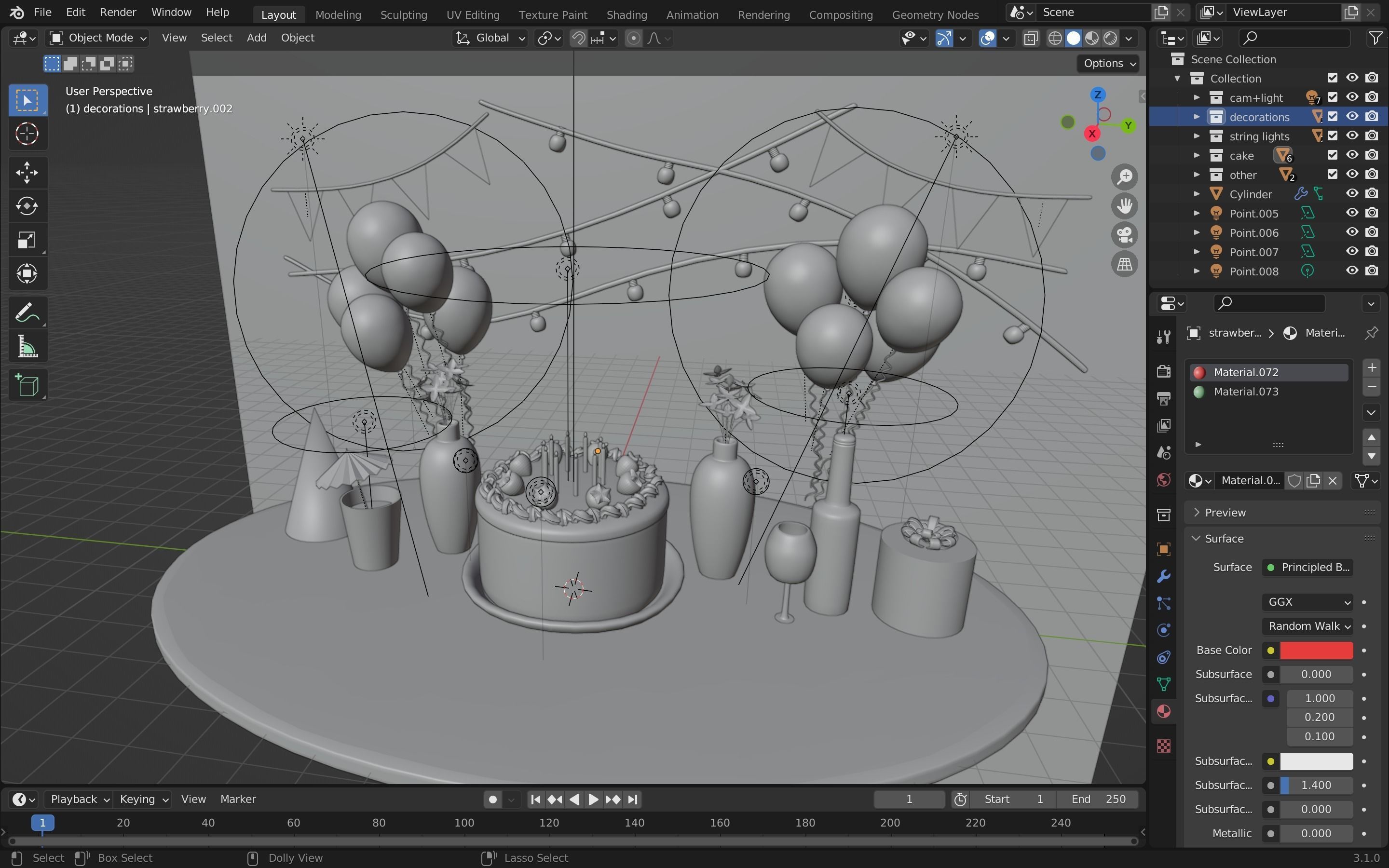 Birthday Table  3D model_2