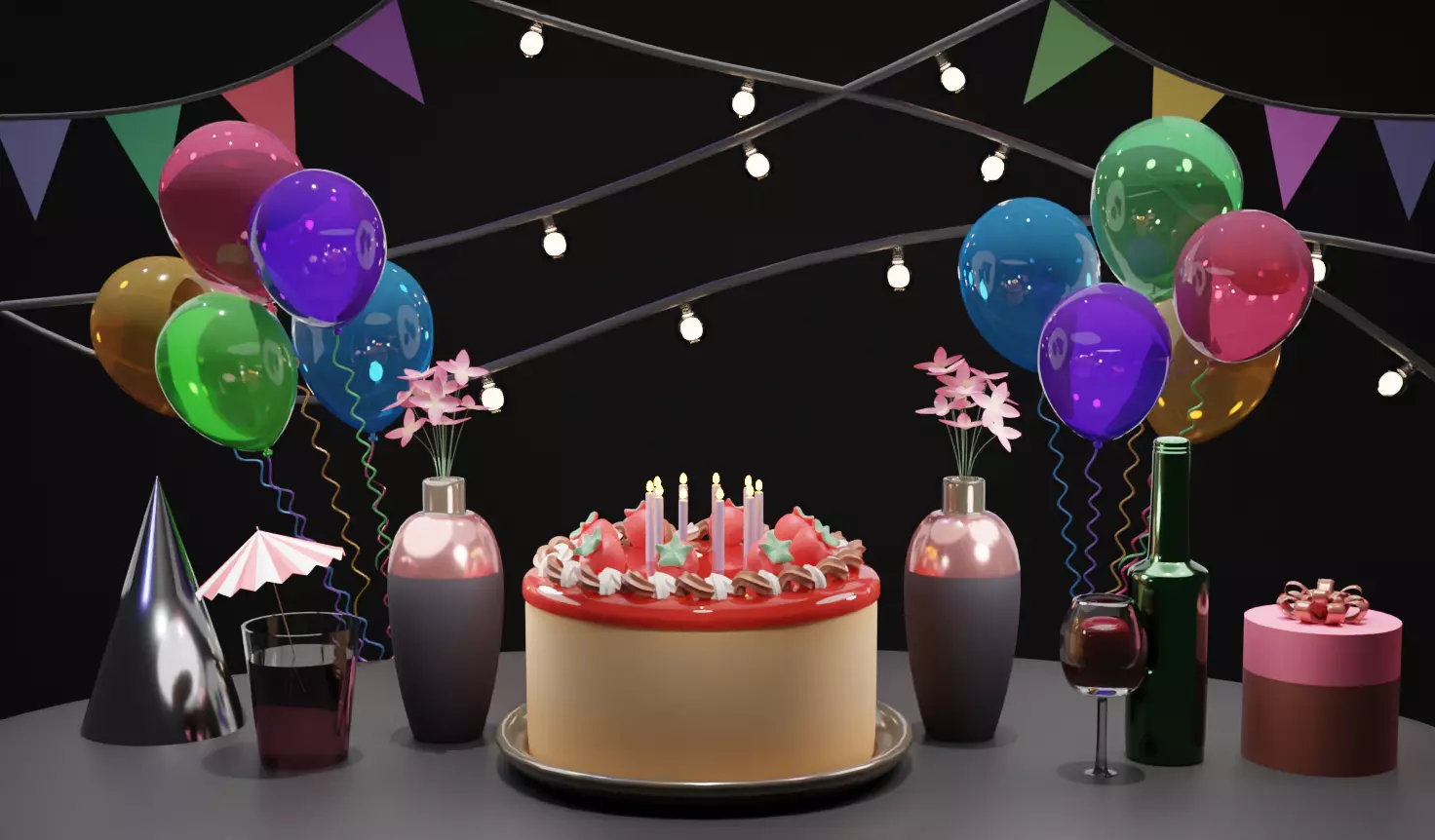 Birthday Table  3D model_0