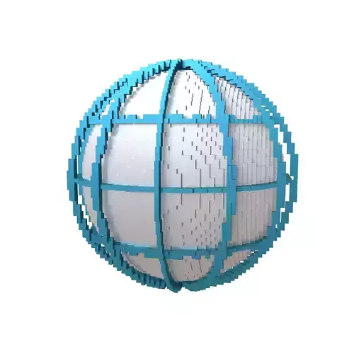Voxel Globe with Meridians v1 002