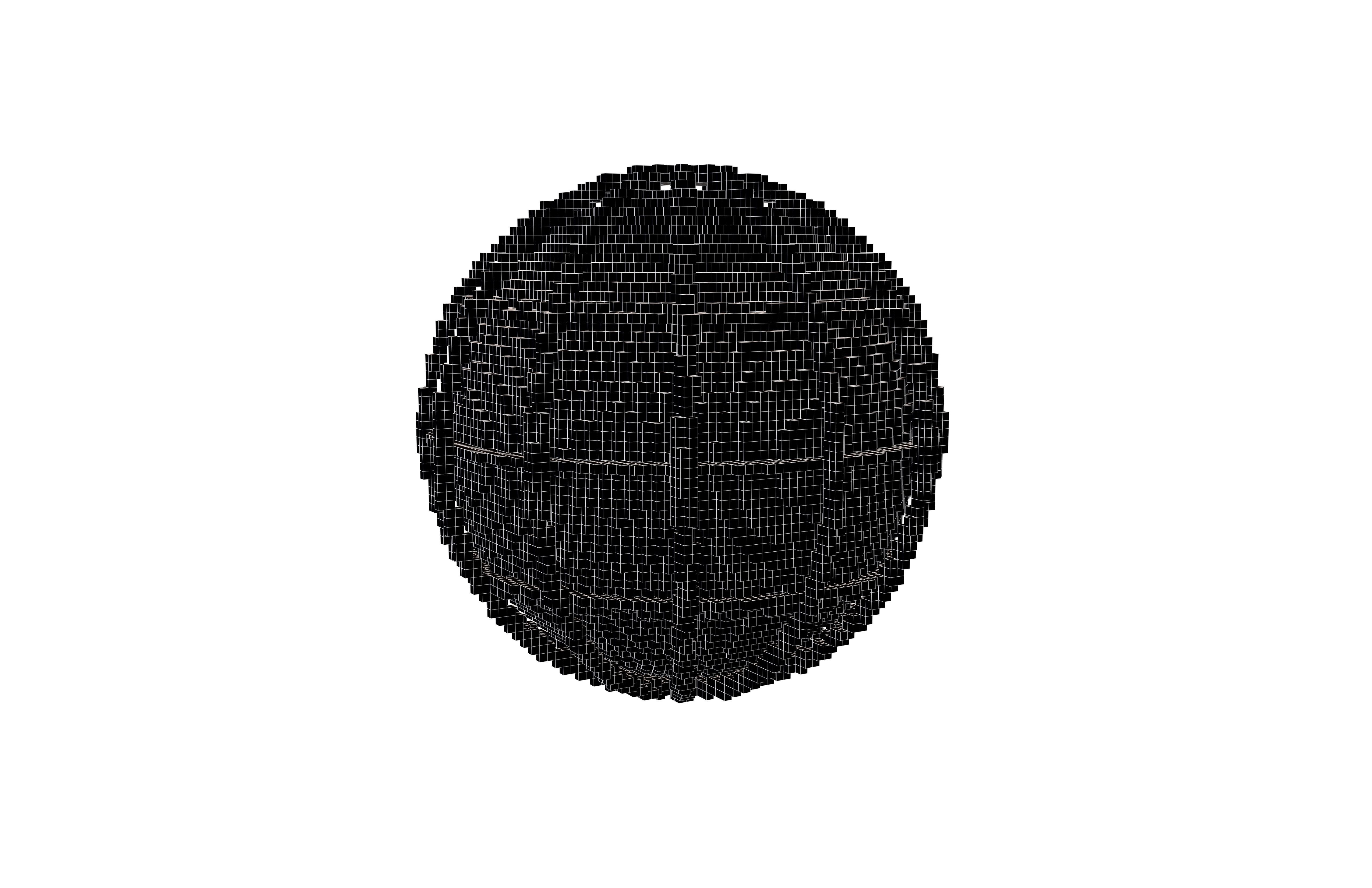 Voxel Globe with Meridians v1 002 Low-poly 3D model_4