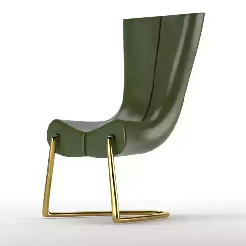 Armchair-Komed leather chair with gold legs