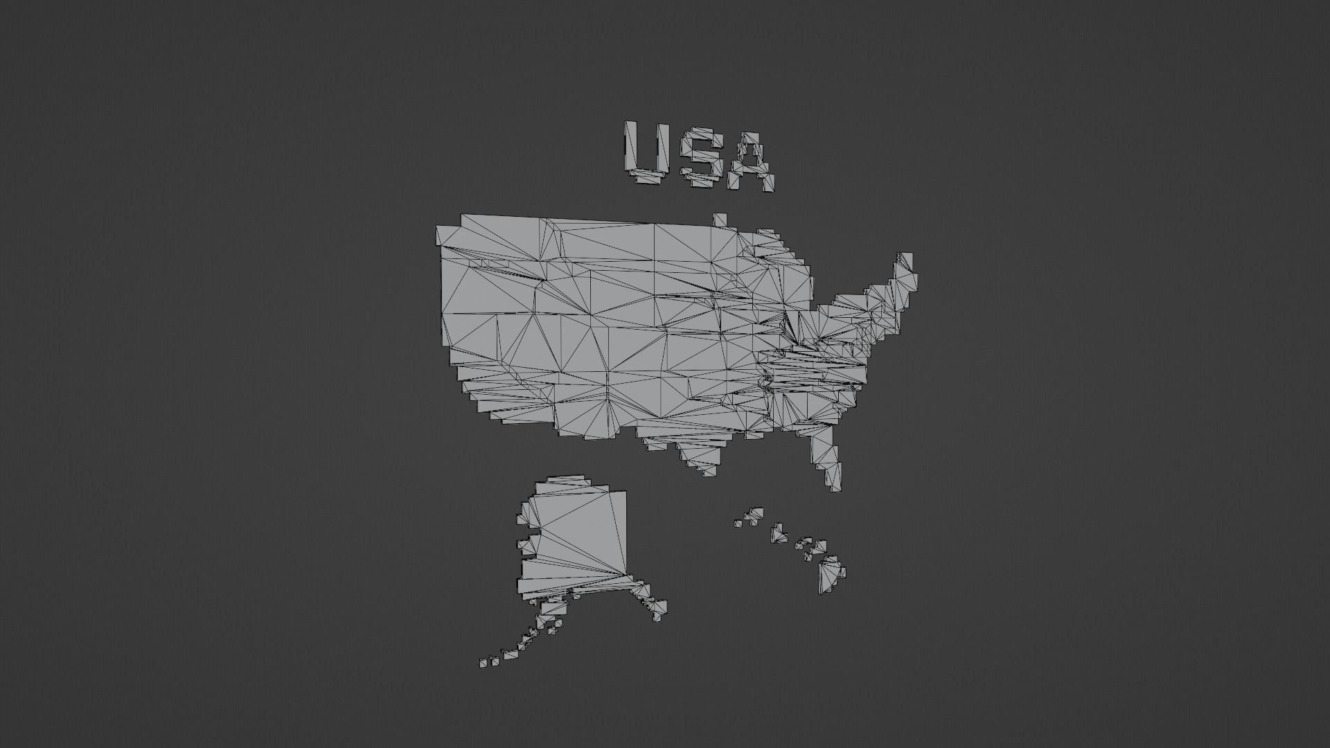 Pixel USA Map  Low-poly 3D model_5