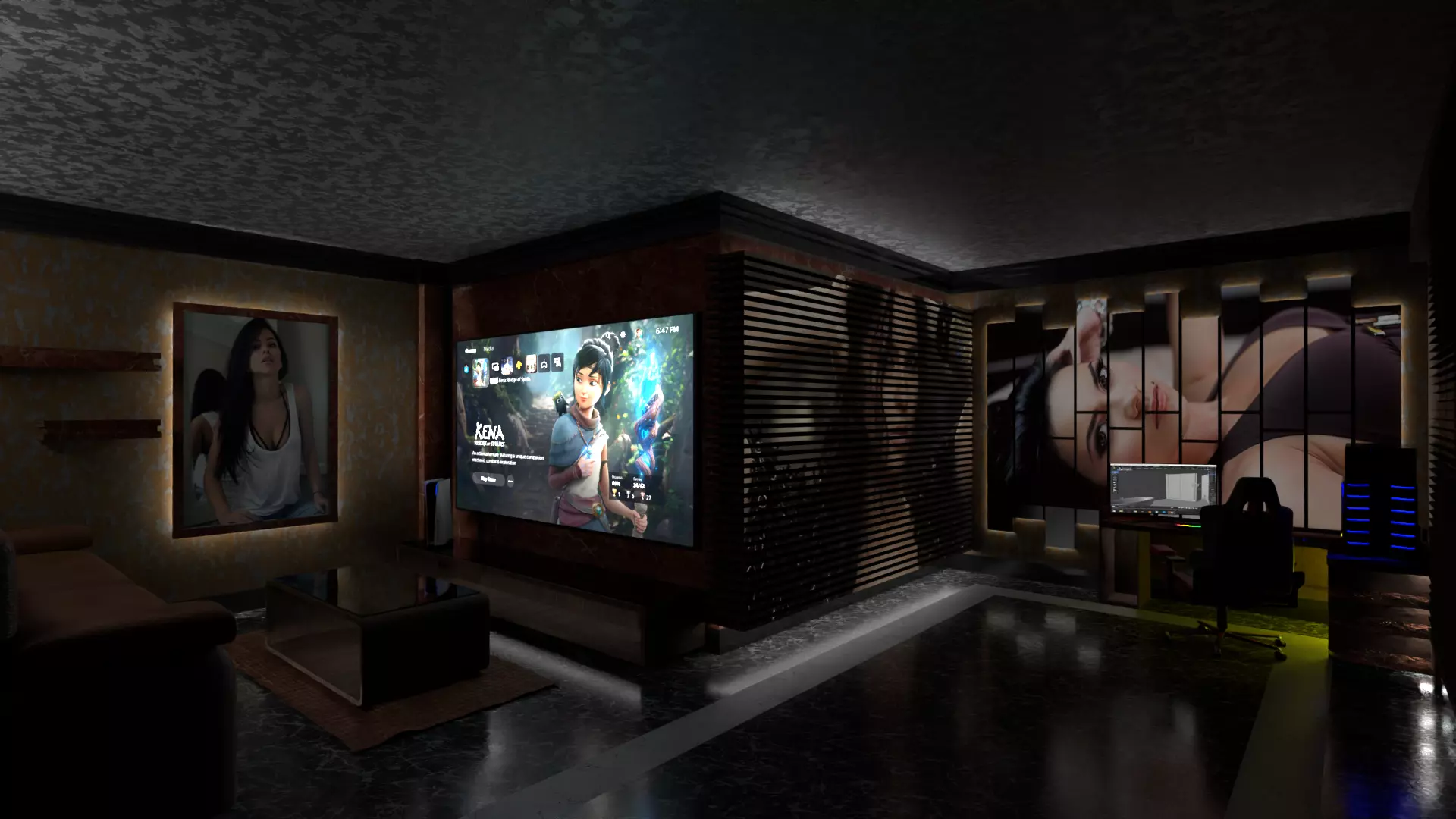 Gaming Room 3D model_0