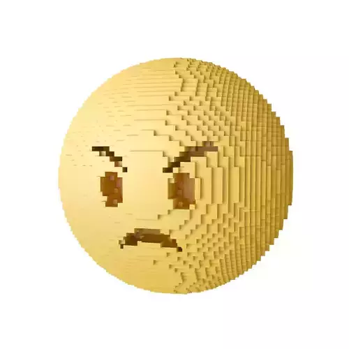 Voxel Angry Face 01