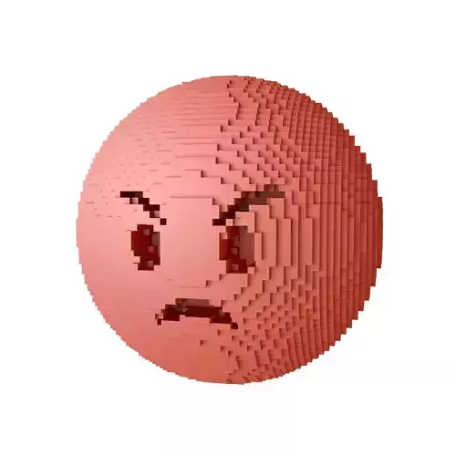 Voxel Angry Face 02