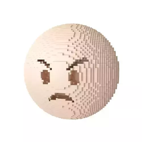 Voxel Angry Face 03
