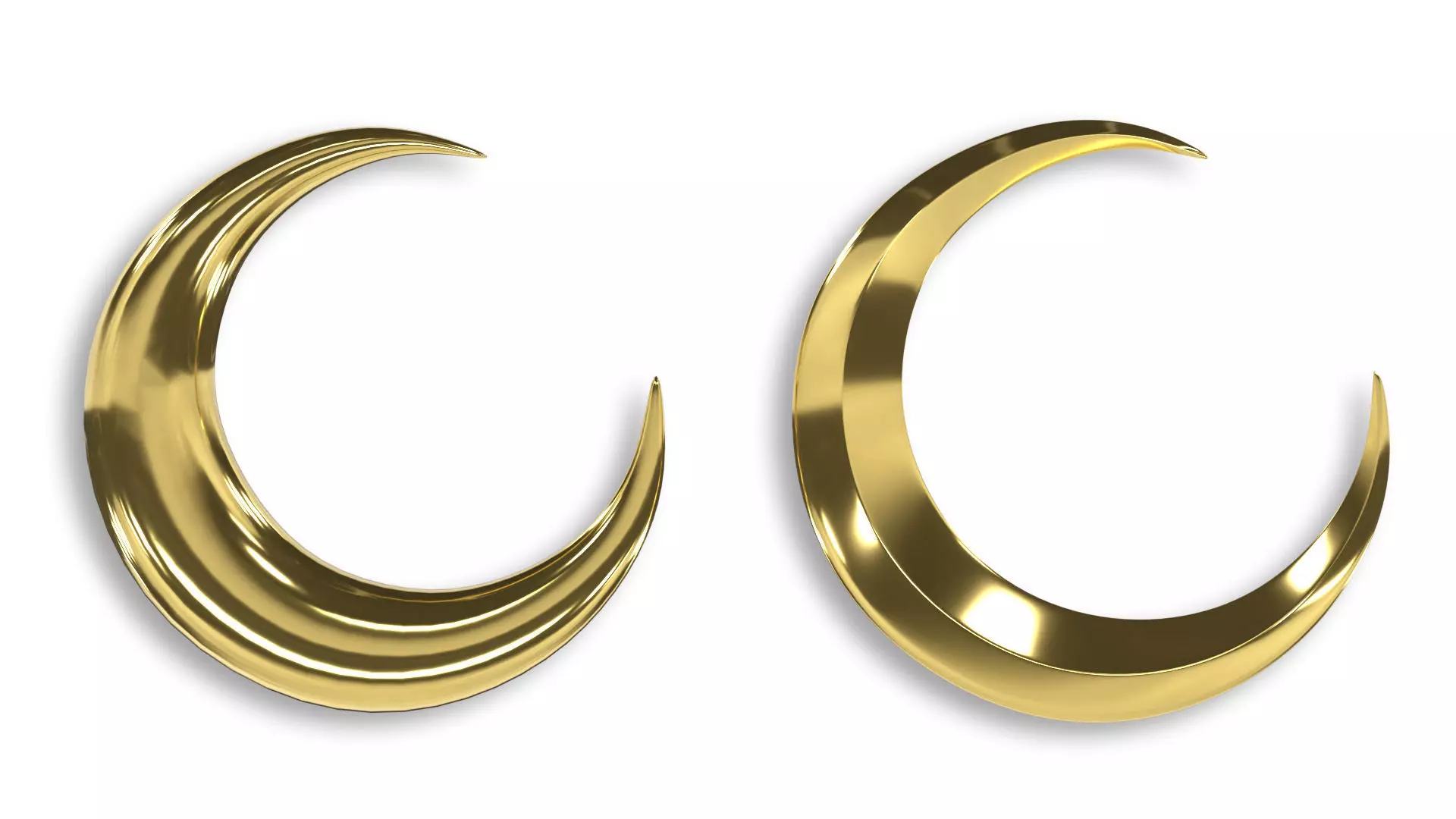 crescent moon gold  3D model_0