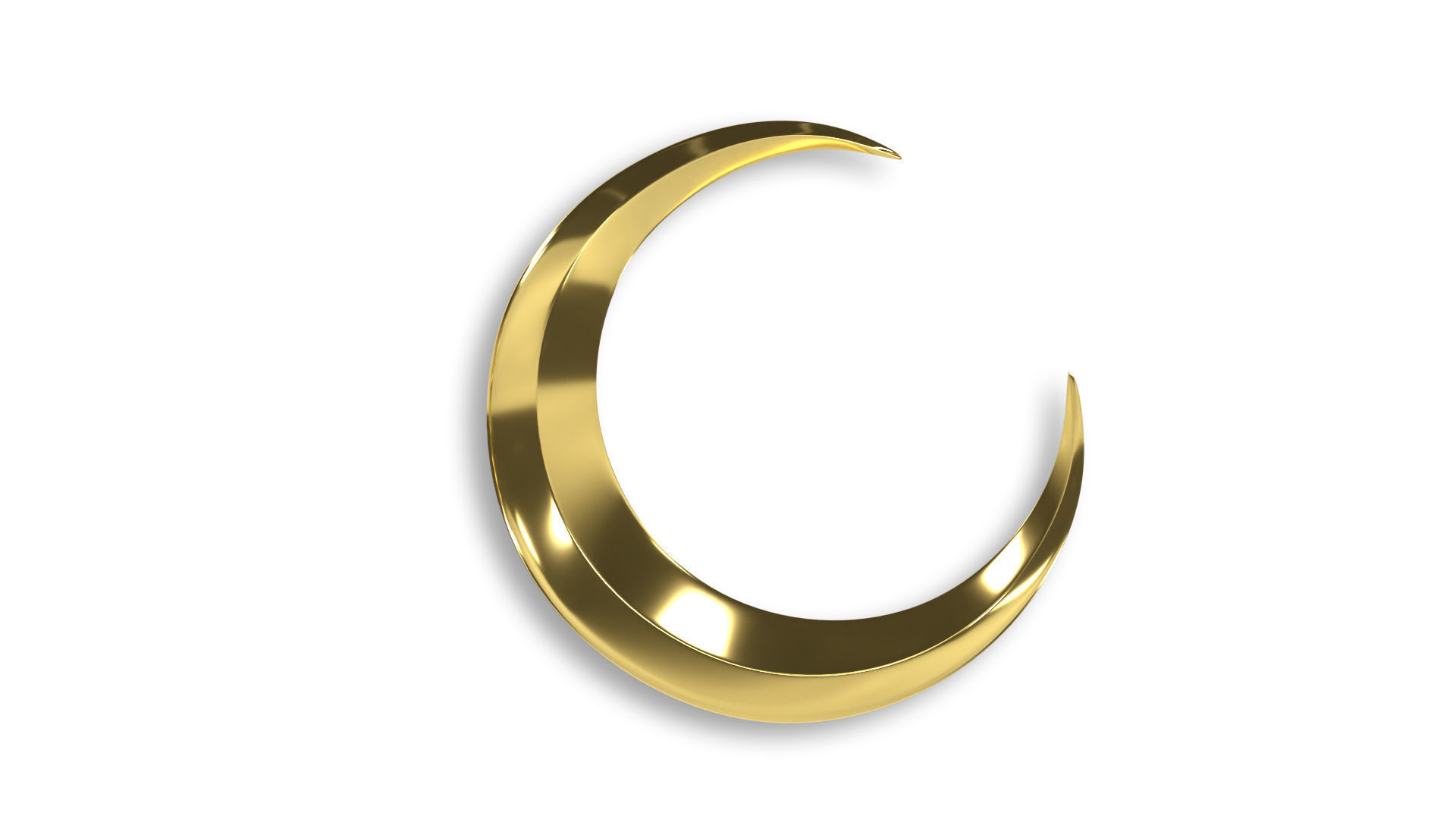 crescent moon gold  3D model_3