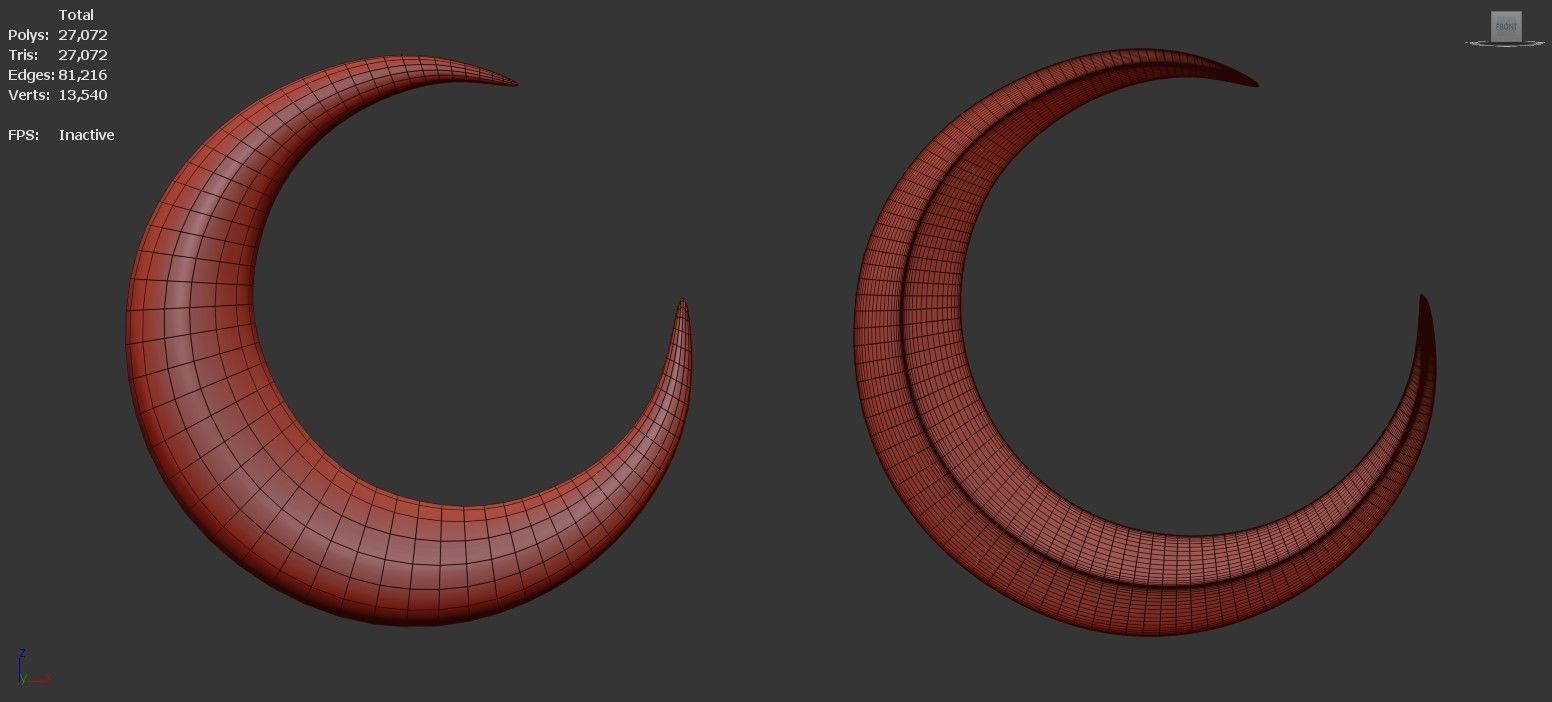 crescent moon gold  3D model_4