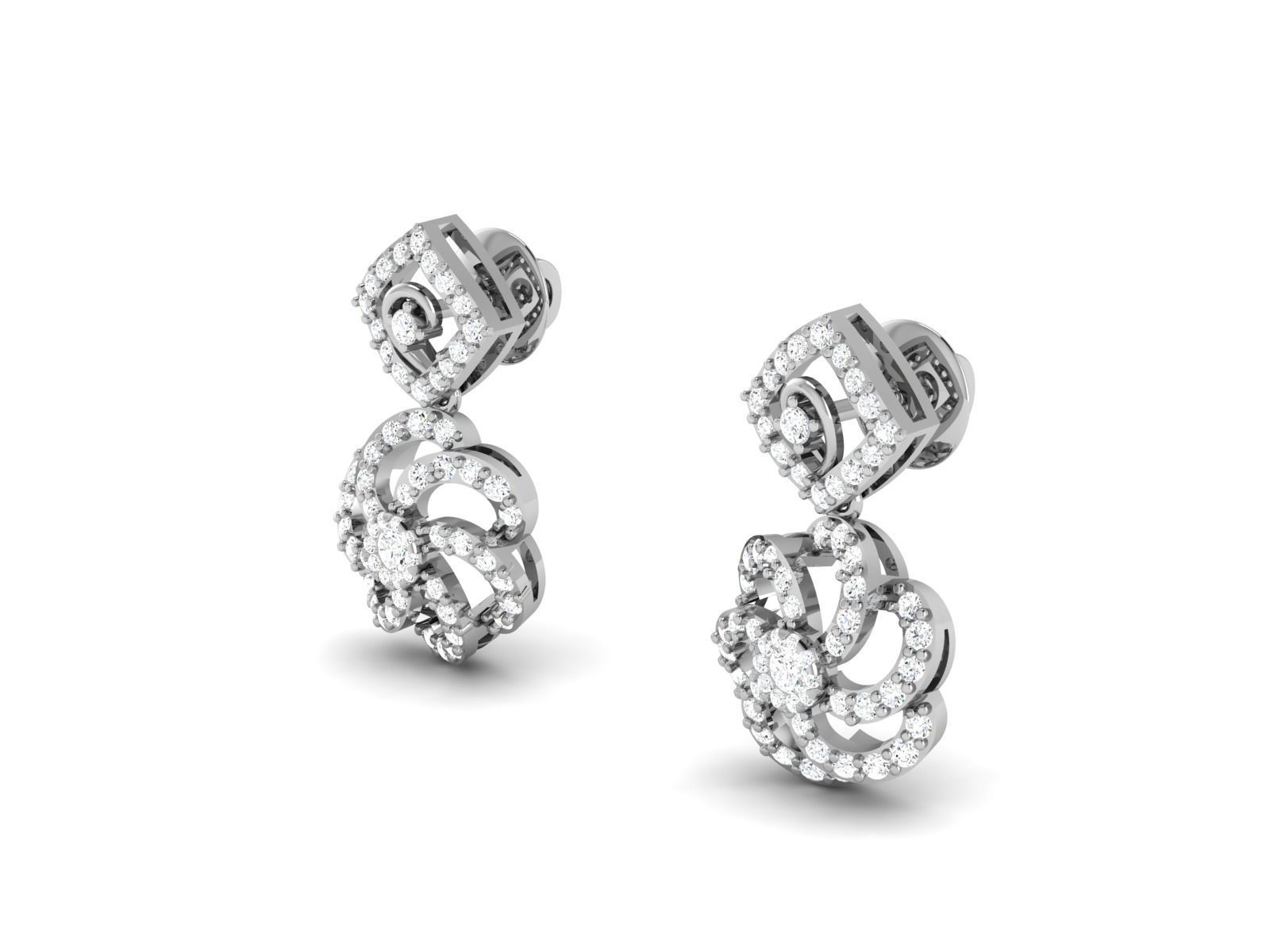 Women Round Earrings 3dm STl OBJ FBX Render Details 3D print model_1