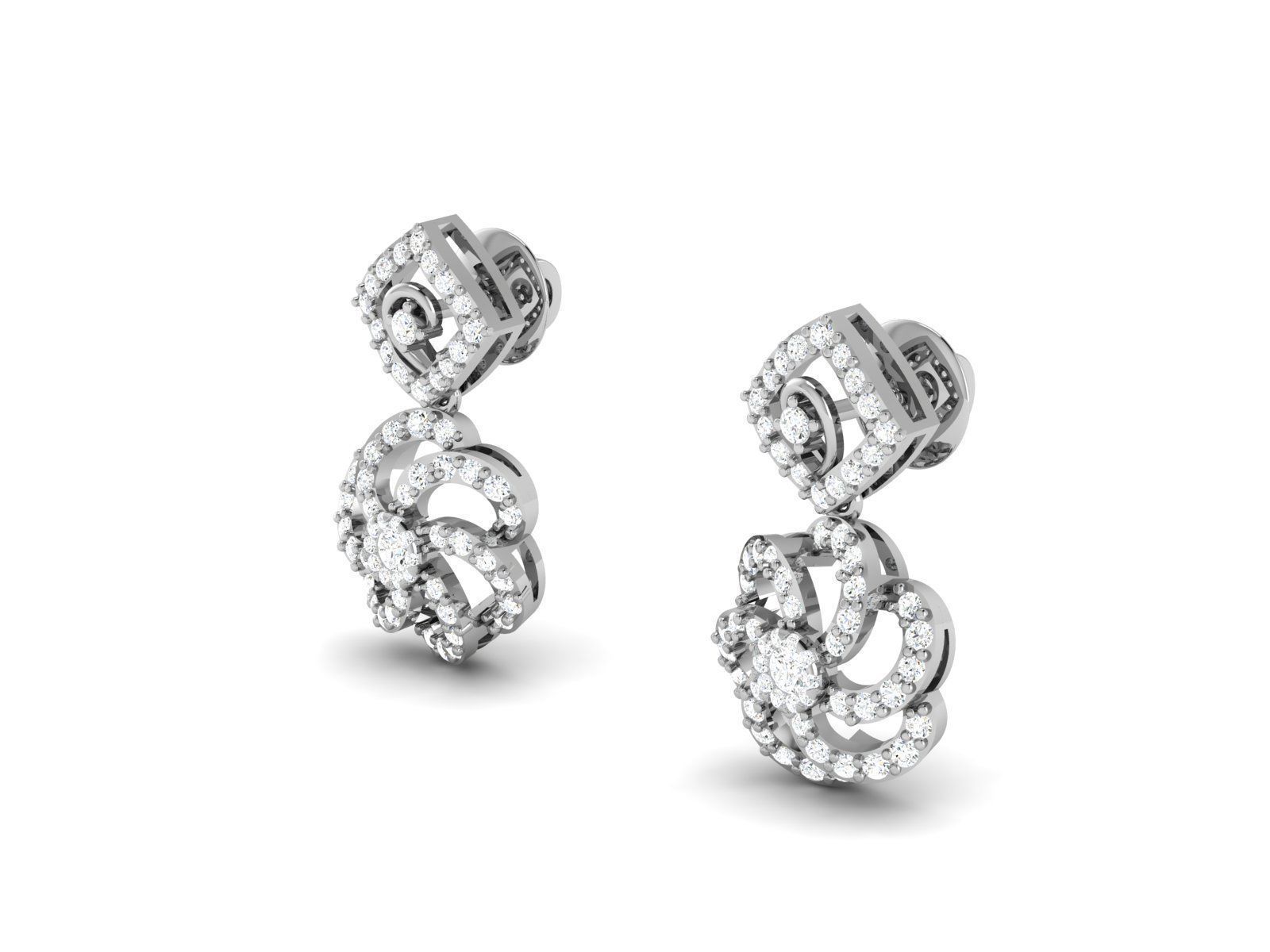 Women Round Earrings 3dm STl OBJ FBX Render Details 3D print model_2