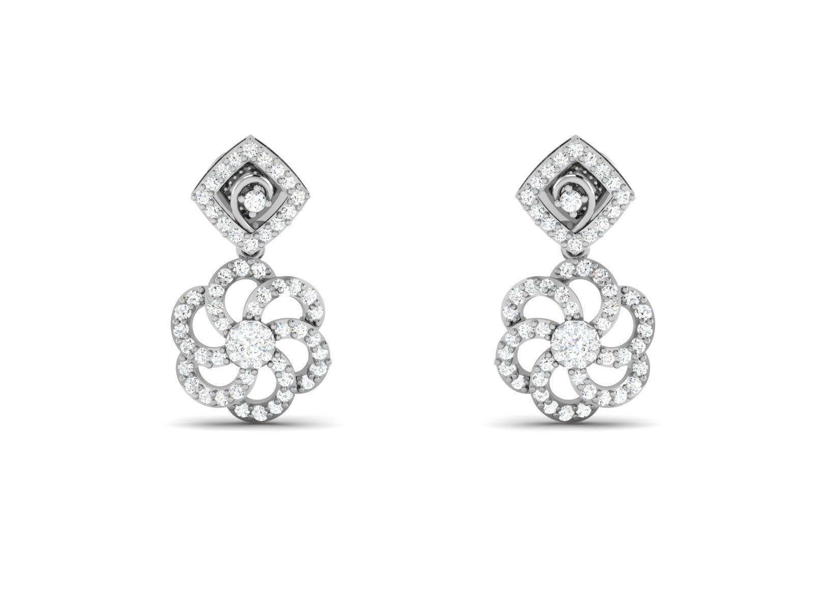 Women Round Earrings 3dm STl OBJ FBX Render Details 3D print model_3