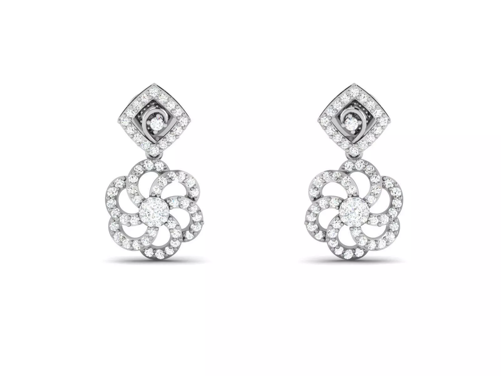 Women Round Earrings 3dm STl OBJ FBX Render Details 3D print model_0