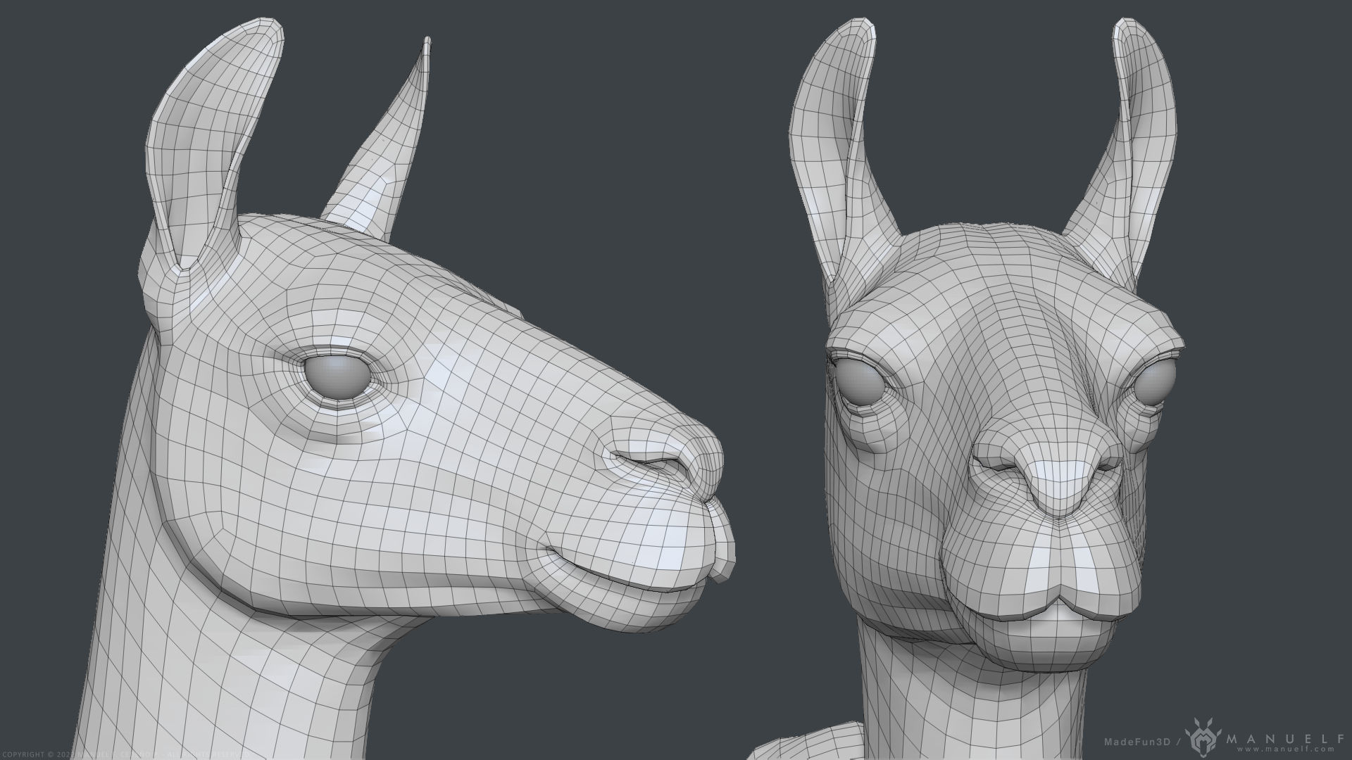 Llama - Highpoly Sculpture 3D model_16