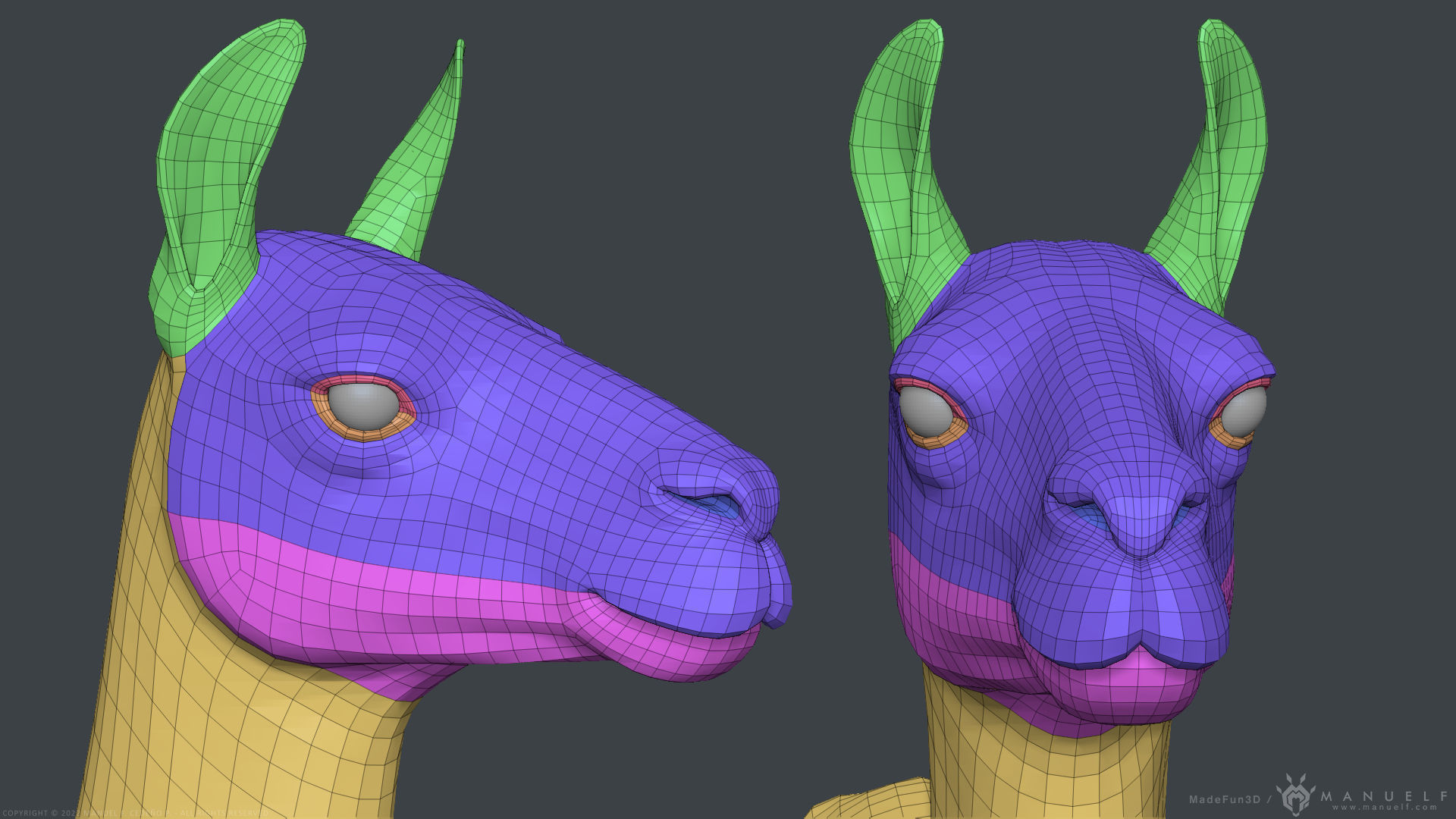 Llama - Highpoly Sculpture 3D model_17