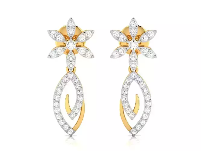 Women Earrings 3dm STl OBJ FBX Render Details