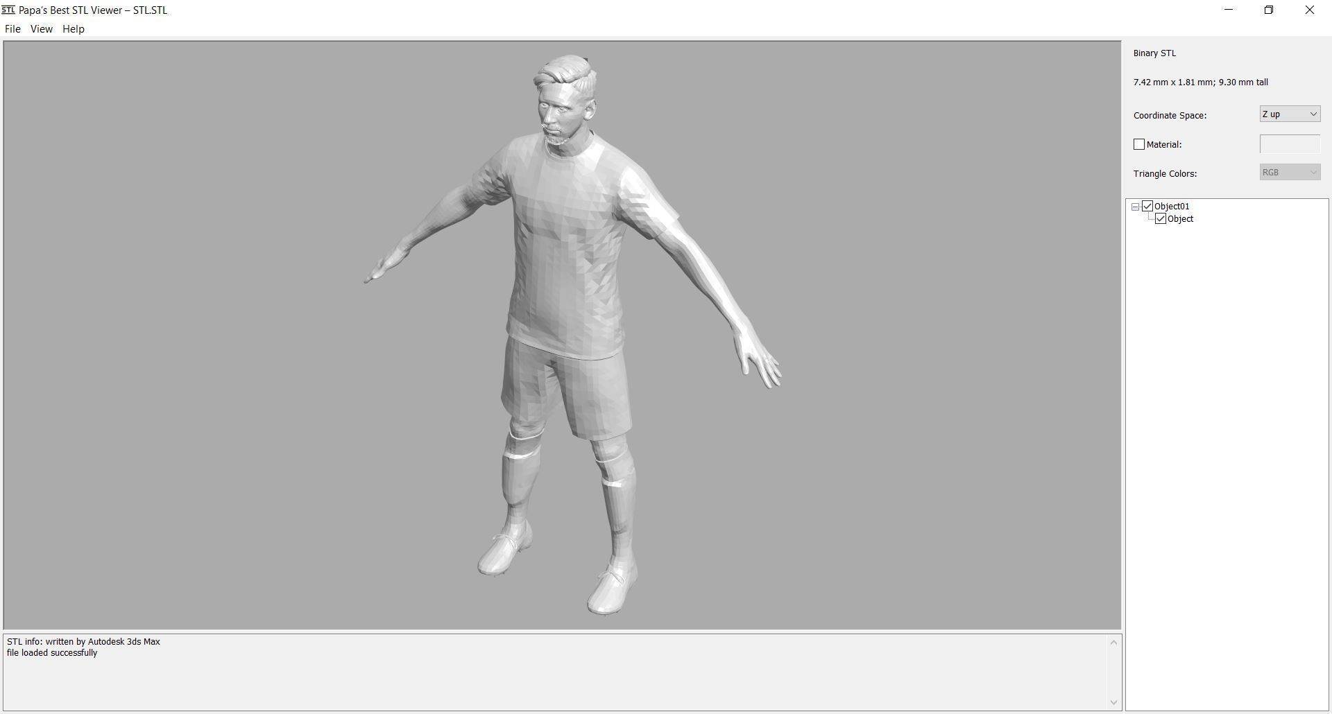 Football Player 10 Low-poly 3D model_4