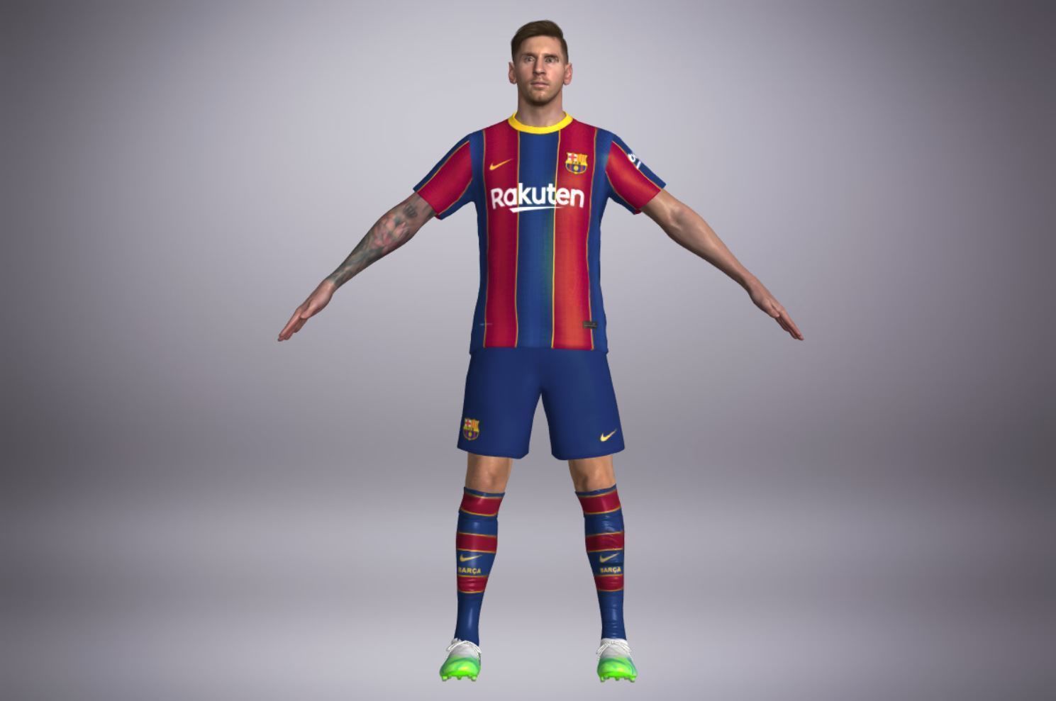 Football Player 10 Low-poly 3D model_7
