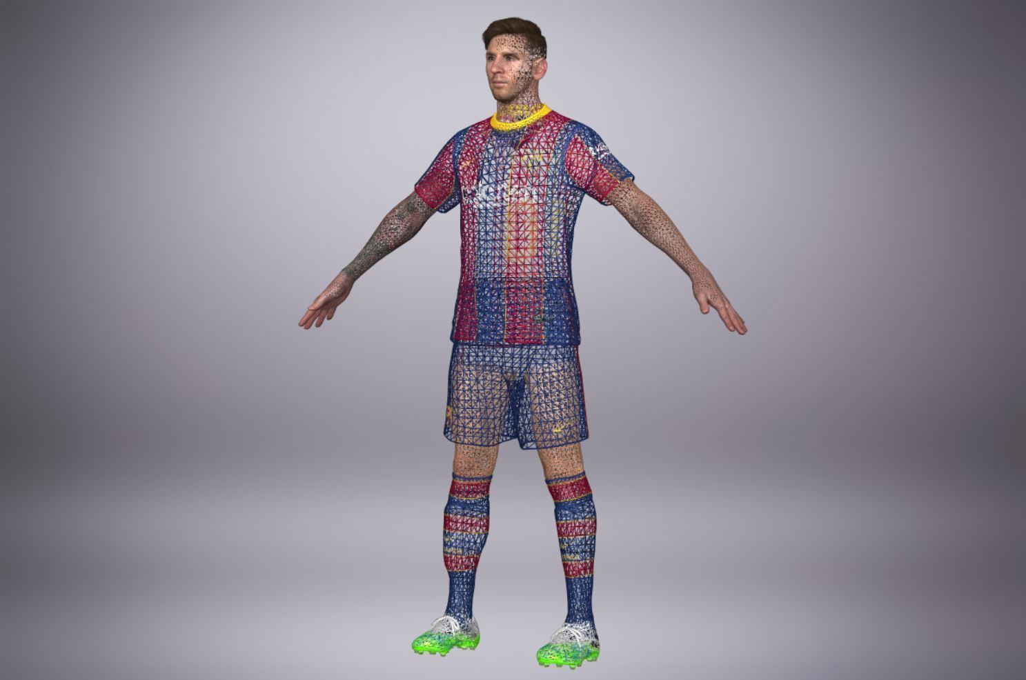 Football Player 10 Low-poly 3D model_6