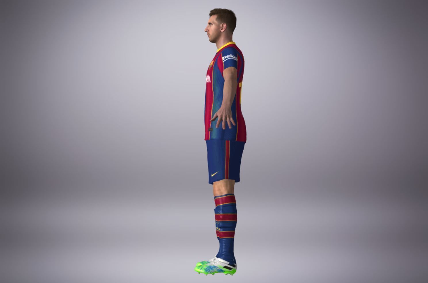 Football Player 10 Low-poly 3D model_8