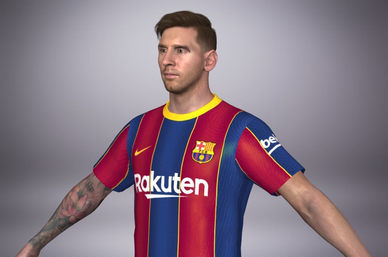 Football Player 10 Low-poly 3D model_1