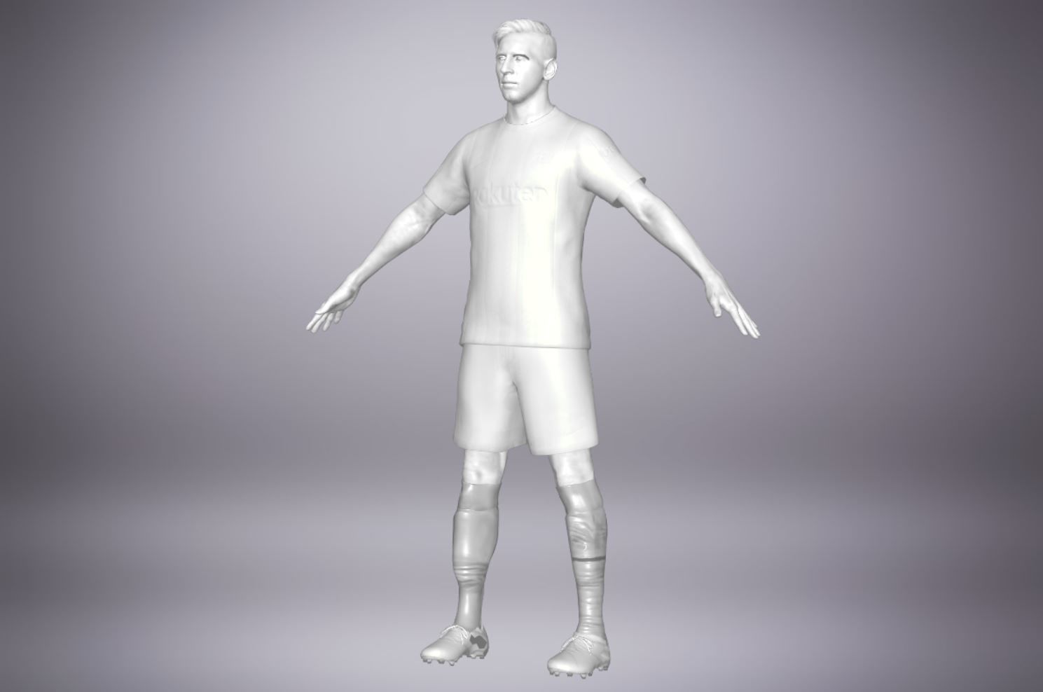 Football Player 10 Low-poly 3D model_5