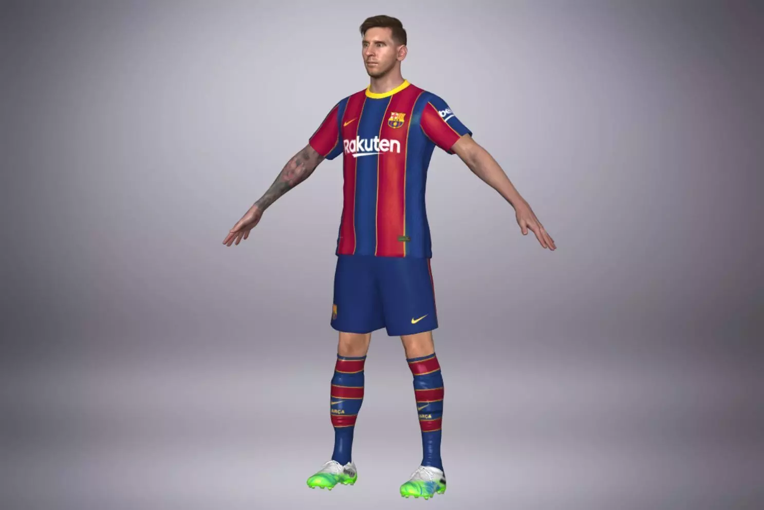 Football Player 10 Low-poly 3D model_0