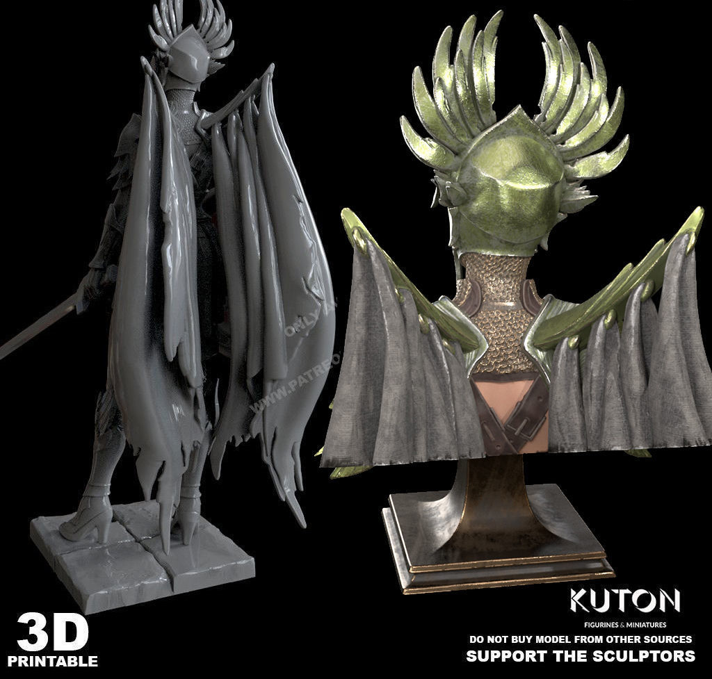 Valkyrie kuton warrior statue 3D print model_6