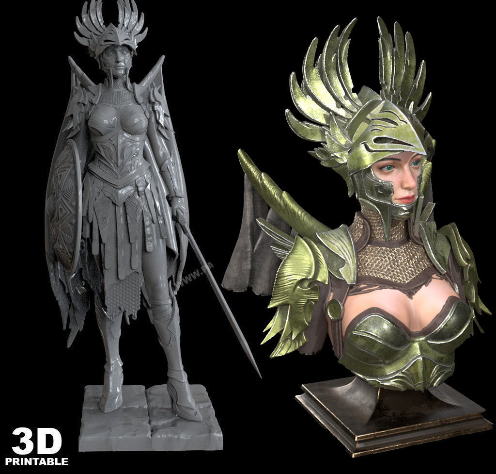 Valkyrie kuton warrior statue 3D print model_3