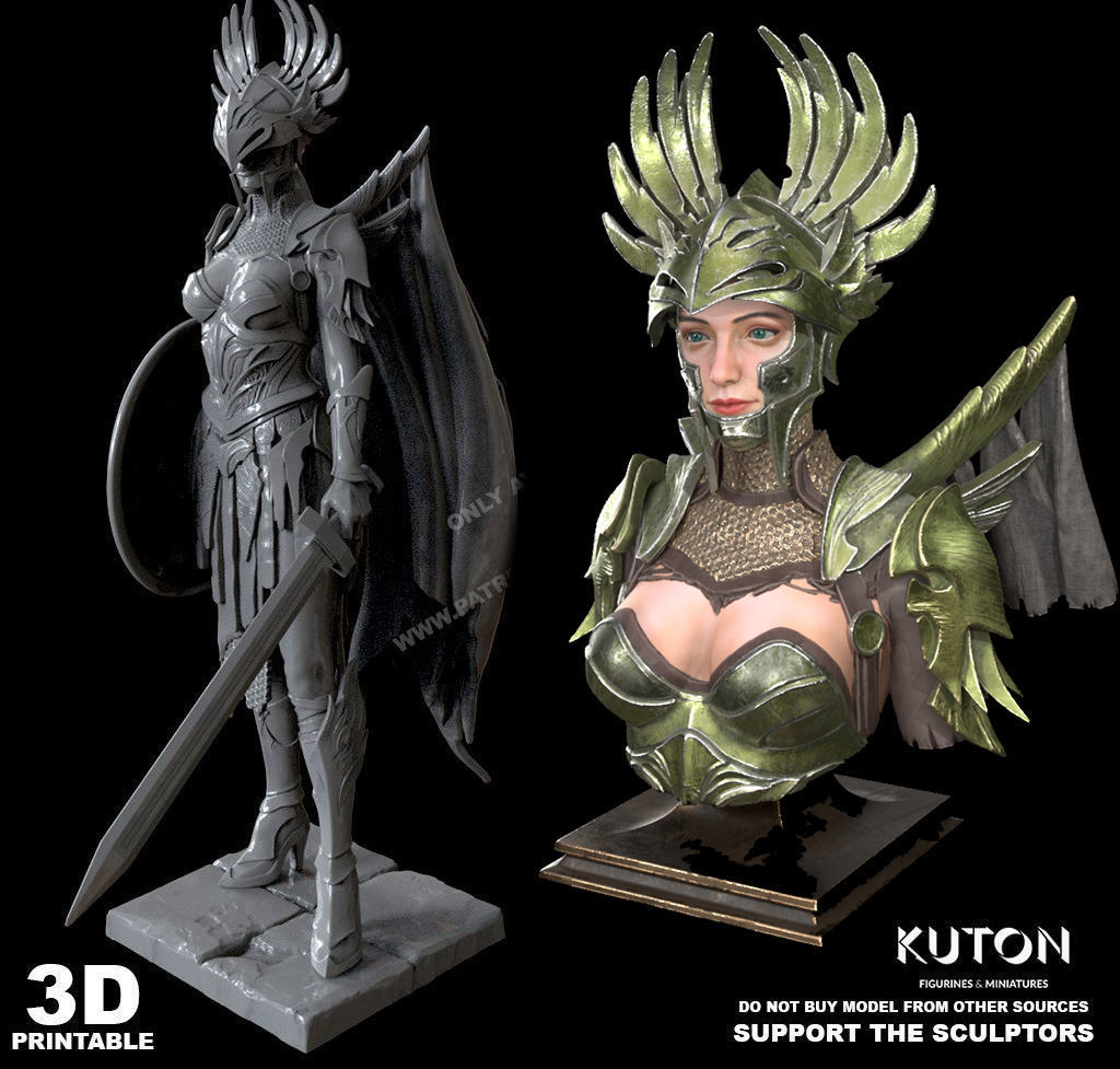Valkyrie kuton warrior statue 3D print model_5