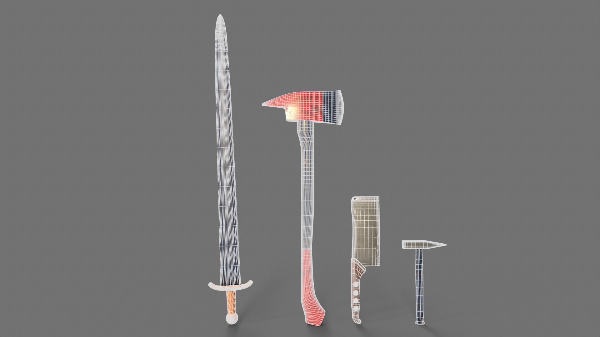 Sword and Blades Collection Low-poly 3D model_7