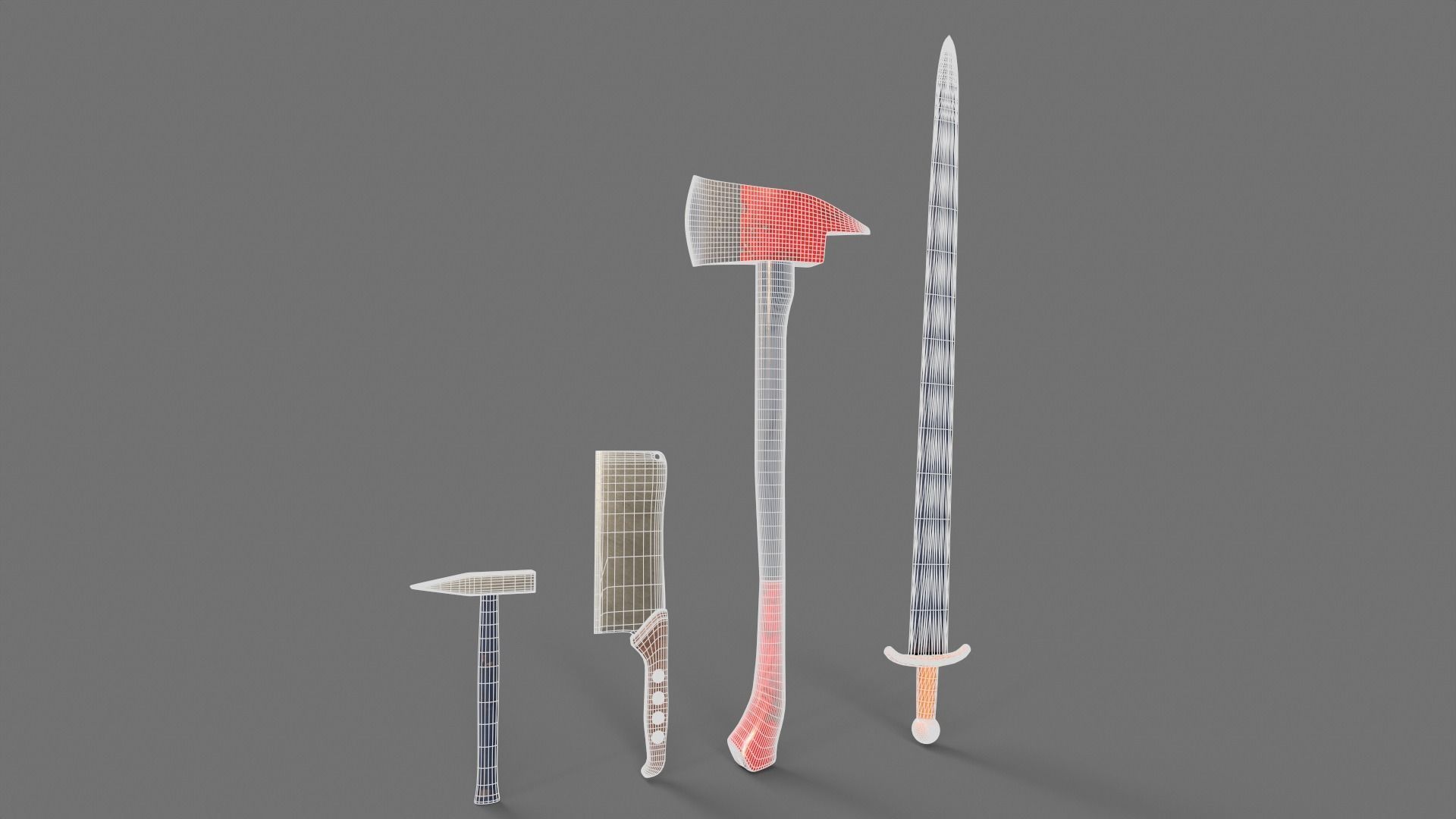 Sword and Blades Collection Low-poly 3D model_6
