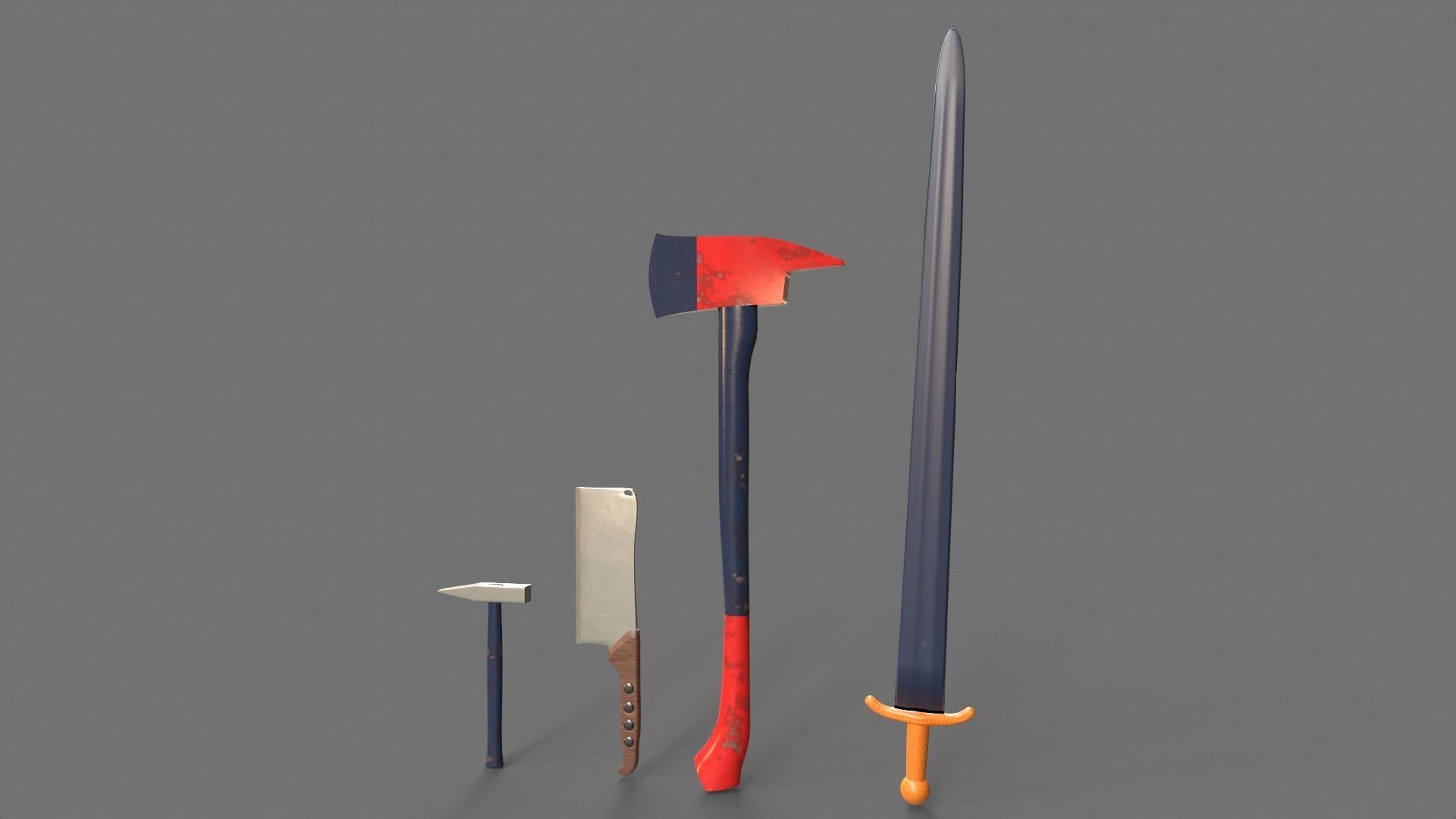 Sword and Blades Collection Low-poly 3D model_4