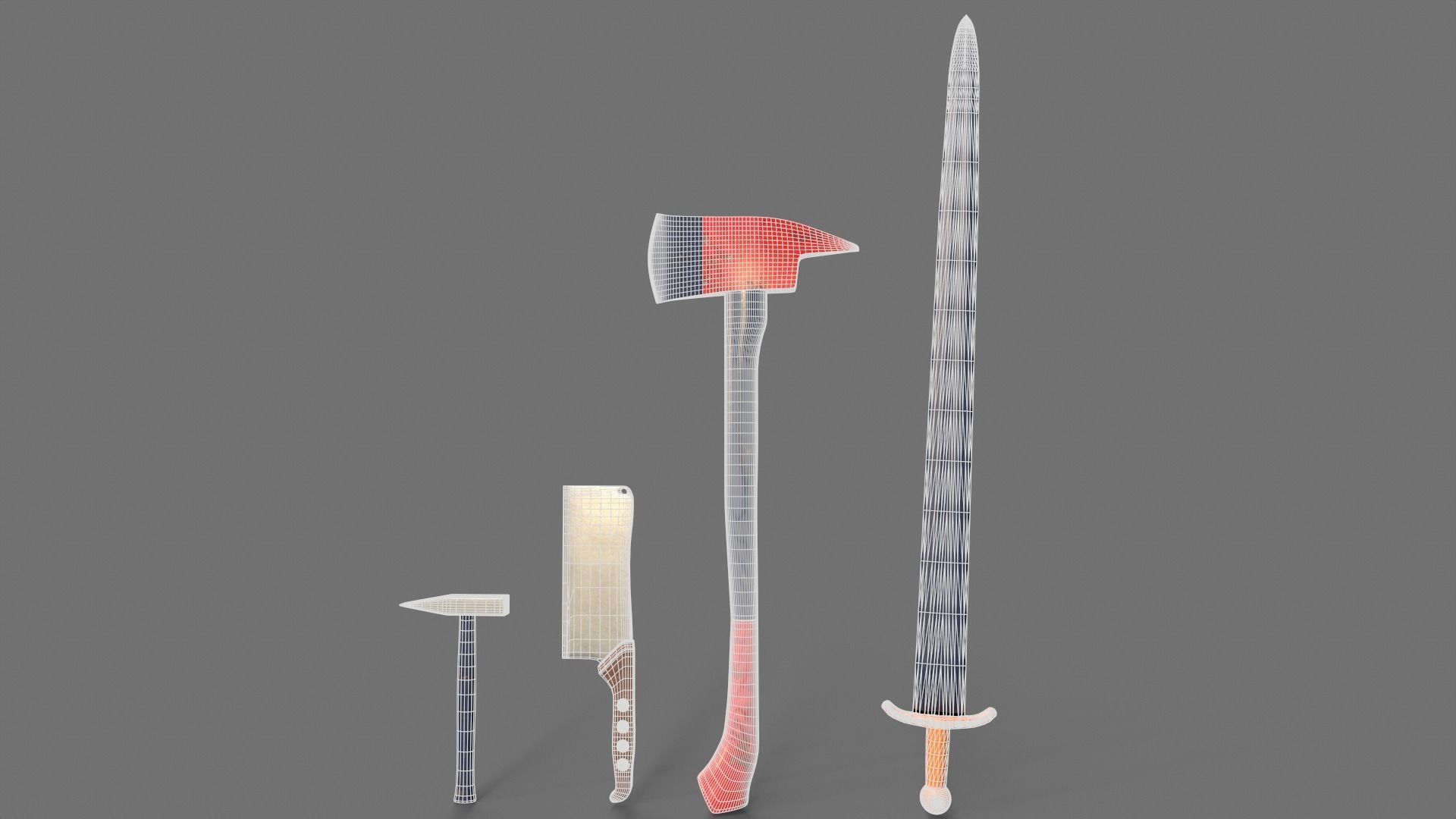 Sword and Blades Collection Low-poly 3D model_5