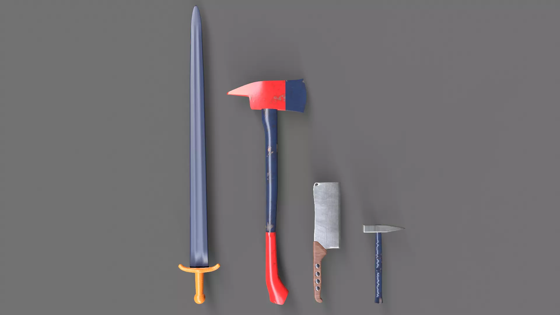 Sword and Blades Collection Low-poly 3D model_0
