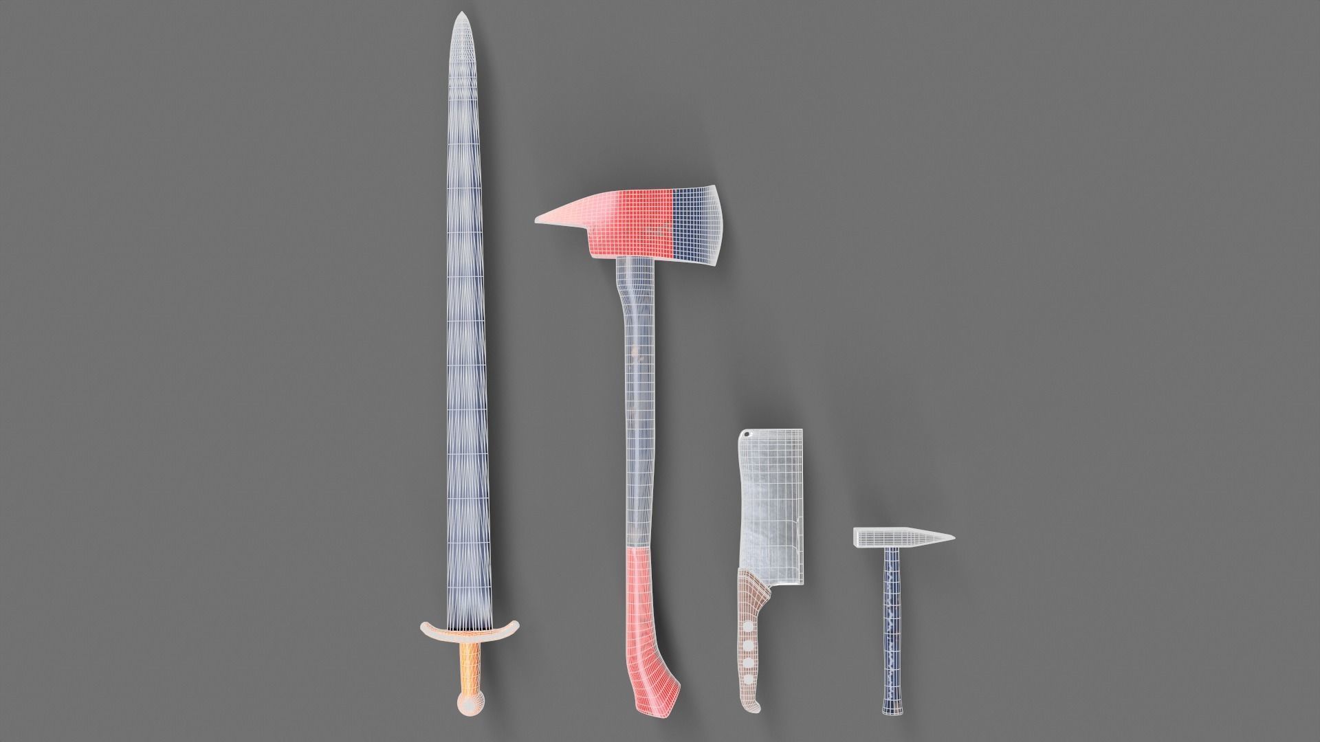 Sword and Blades Collection Low-poly 3D model_8