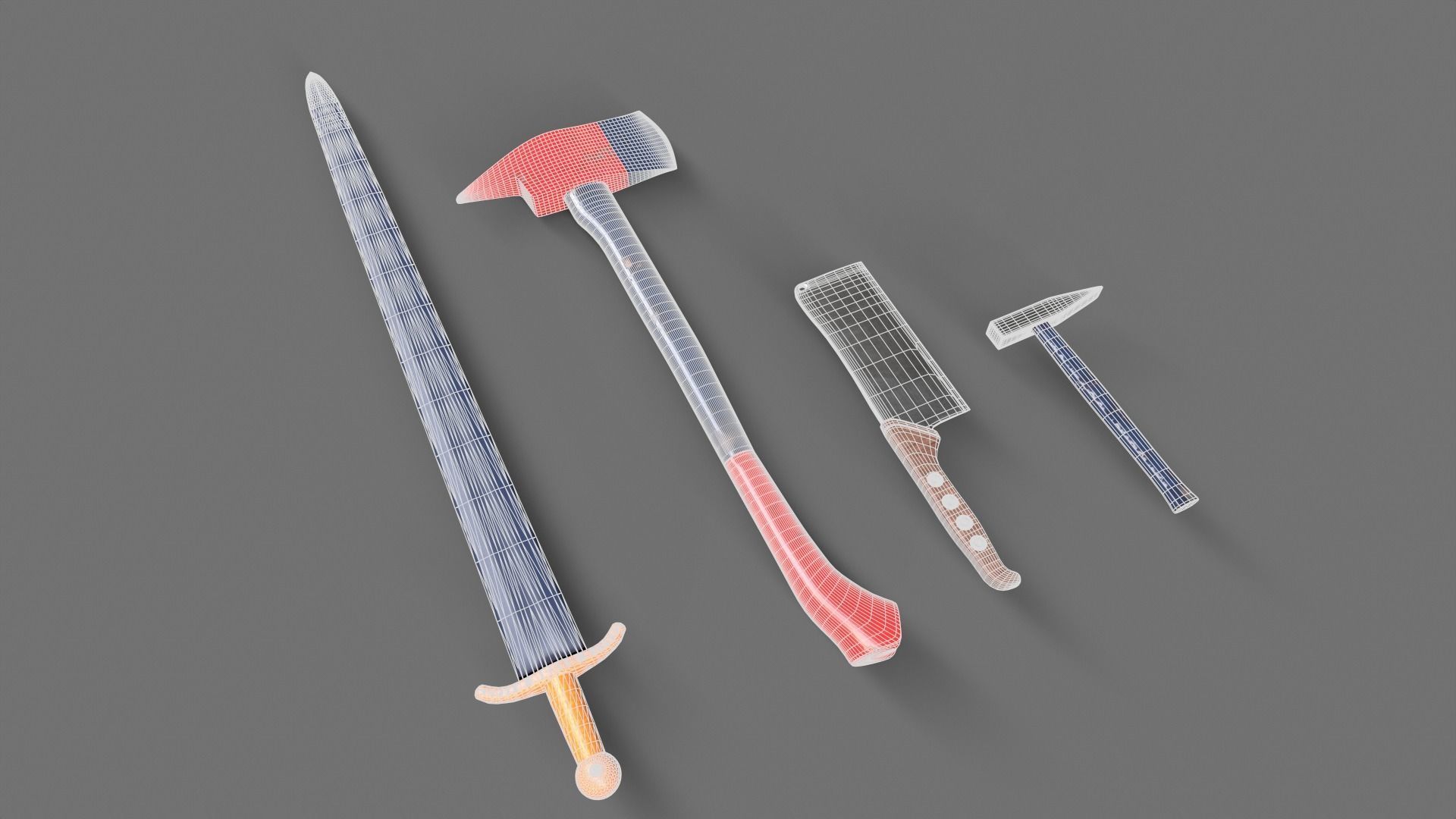 Sword and Blades Collection Low-poly 3D model_9