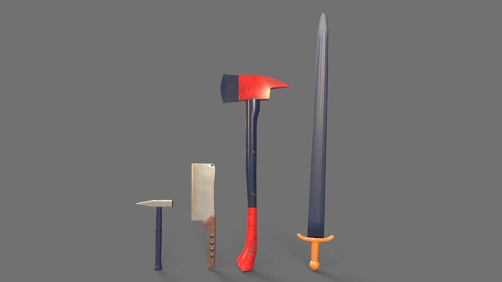 Sword and Blades Collection Low-poly 3D model_2