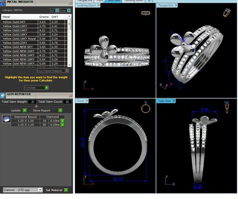 Solitaire Wedding Engagement Ring 3dm STl OBJ FBX Render Details 3D print model_1