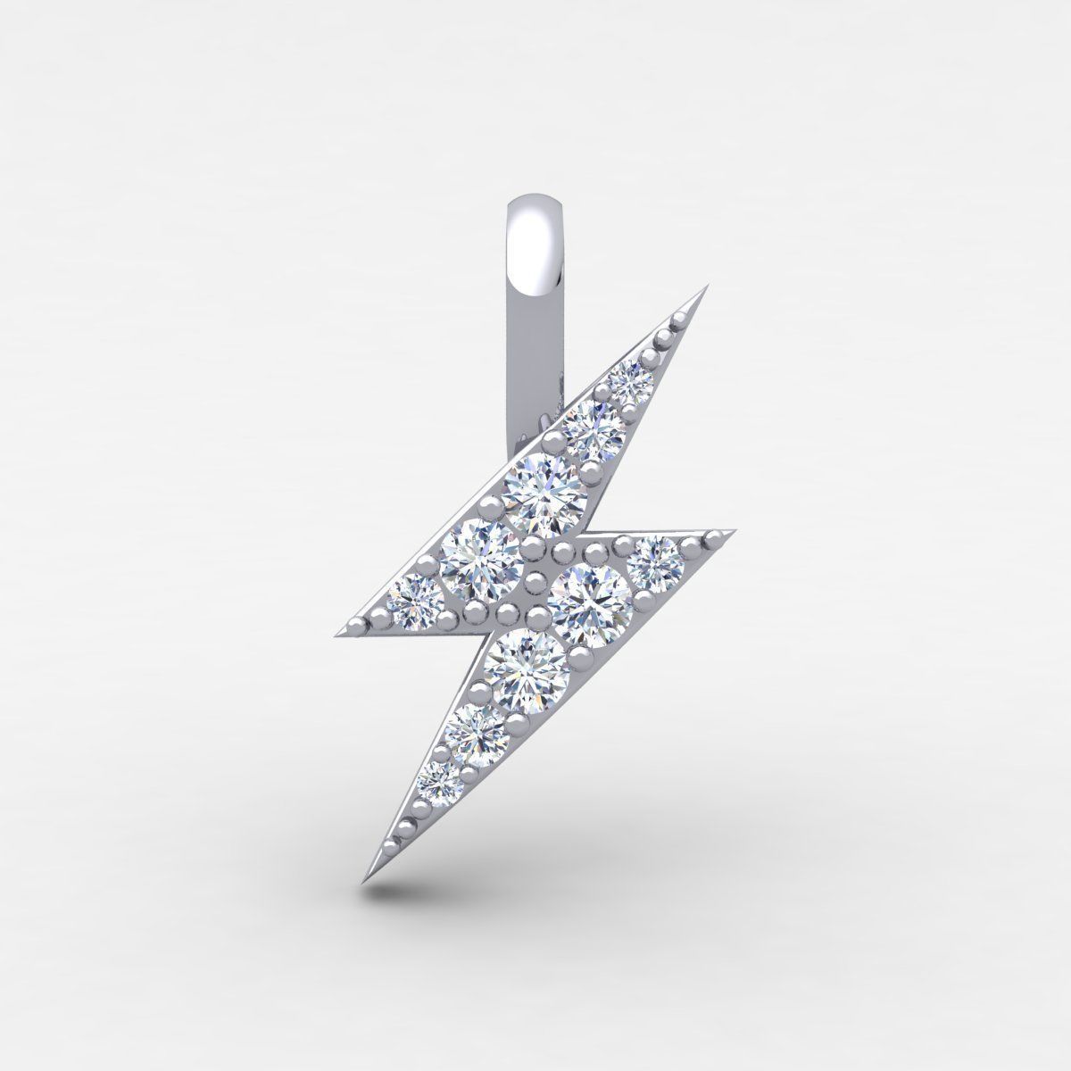 Thunder Small Pendent 3d model and Render Detail 3D print model_2