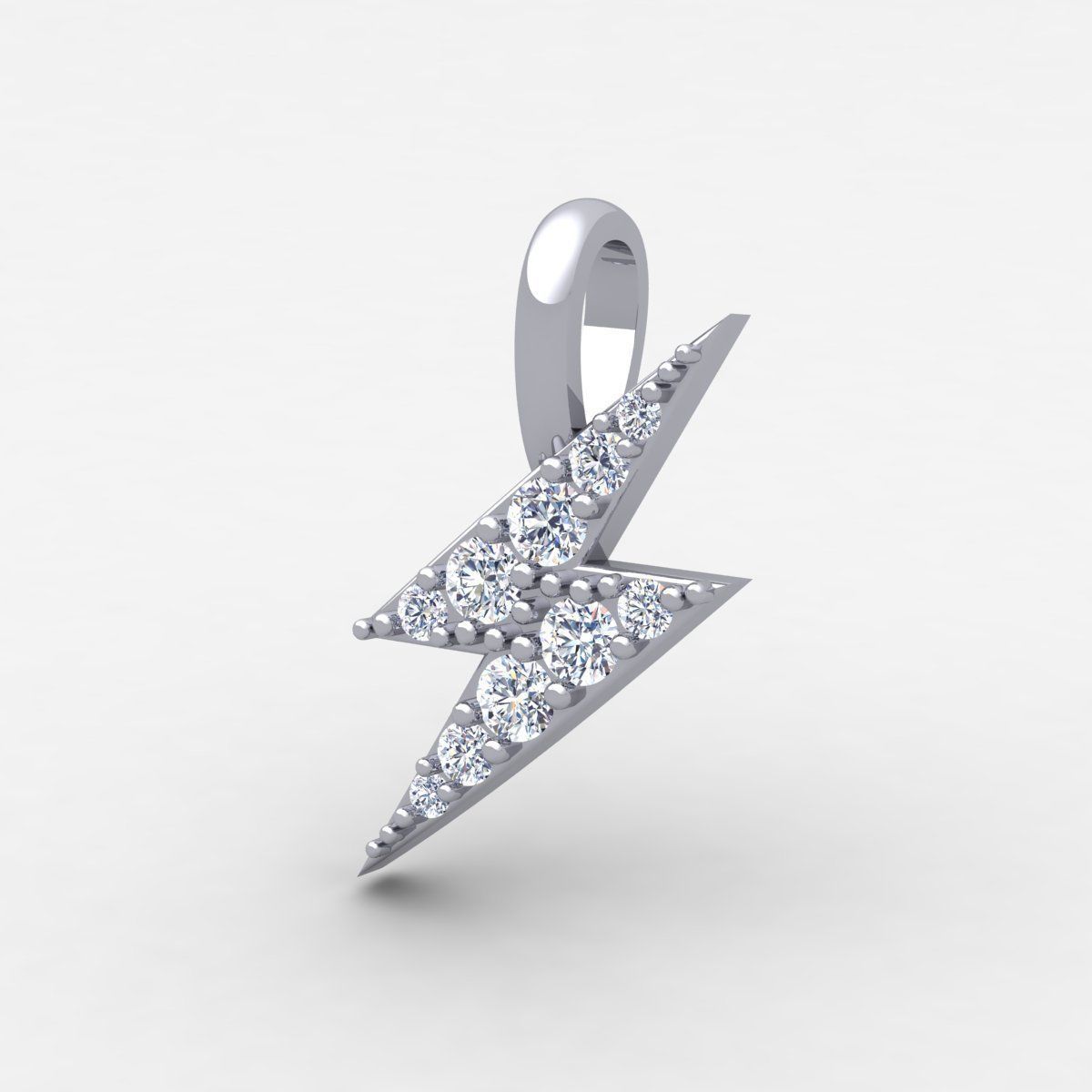 Thunder Small Pendent 3d model and Render Detail 3D print model_12